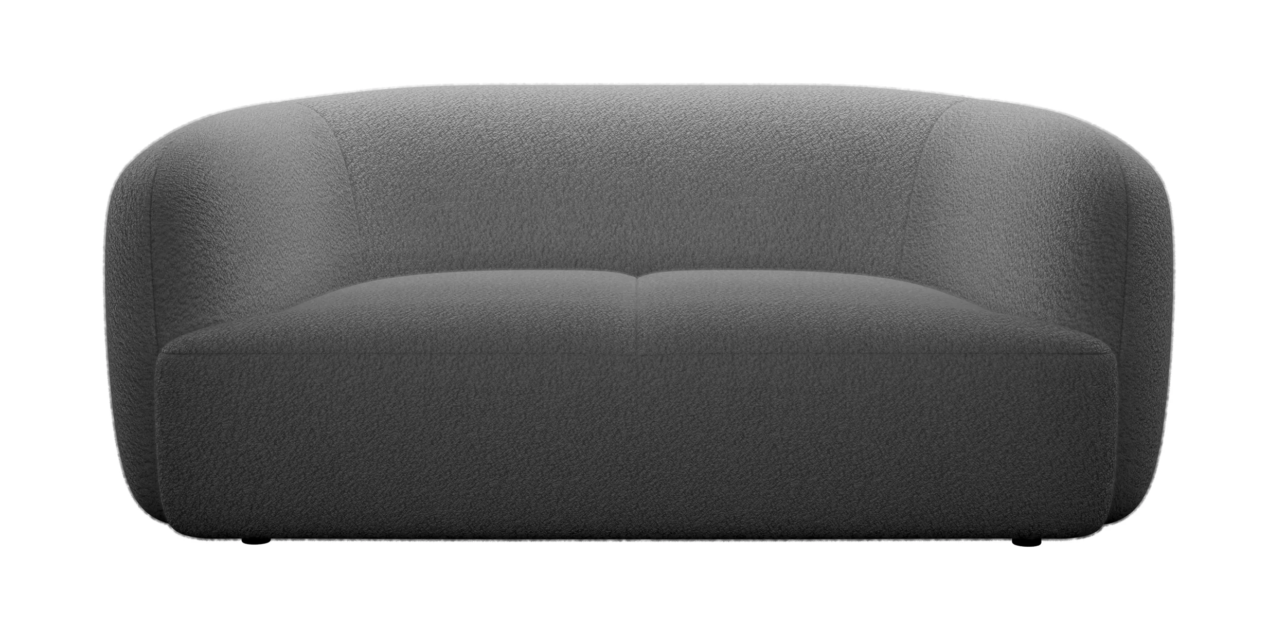 Sofa dwuosobowa Sabanitas ciemnoszara w tkaninie boucle - Image 3