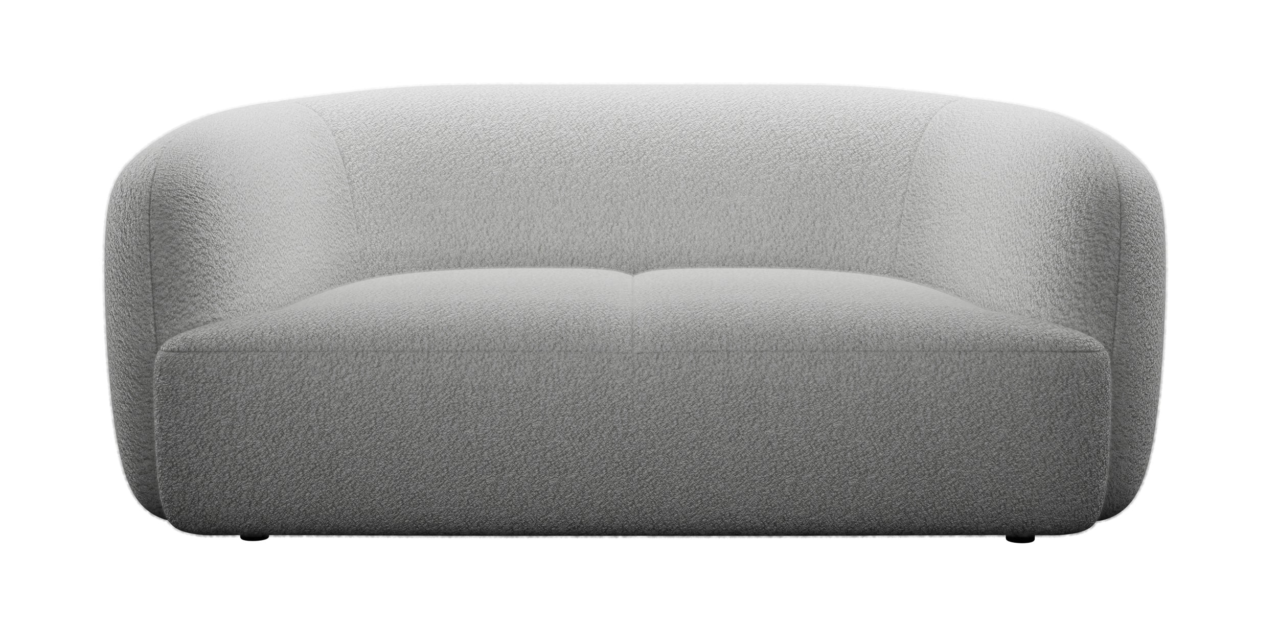 Sofa dwuosobowa Sabanitas jasnoszara w tkaninie boucle - Image 3