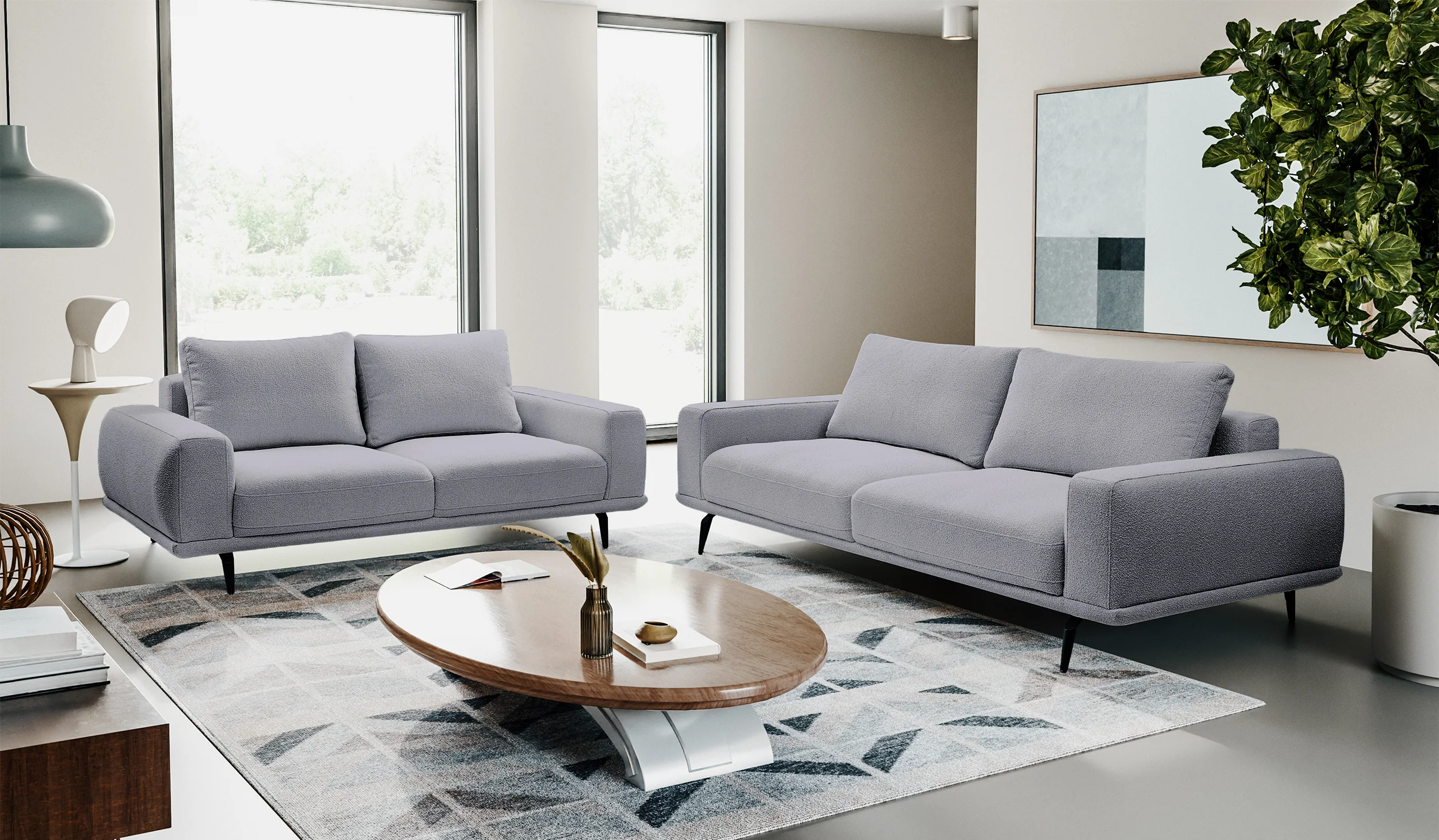 Sofa dwuosobowa Selline szara boucle - Image 2