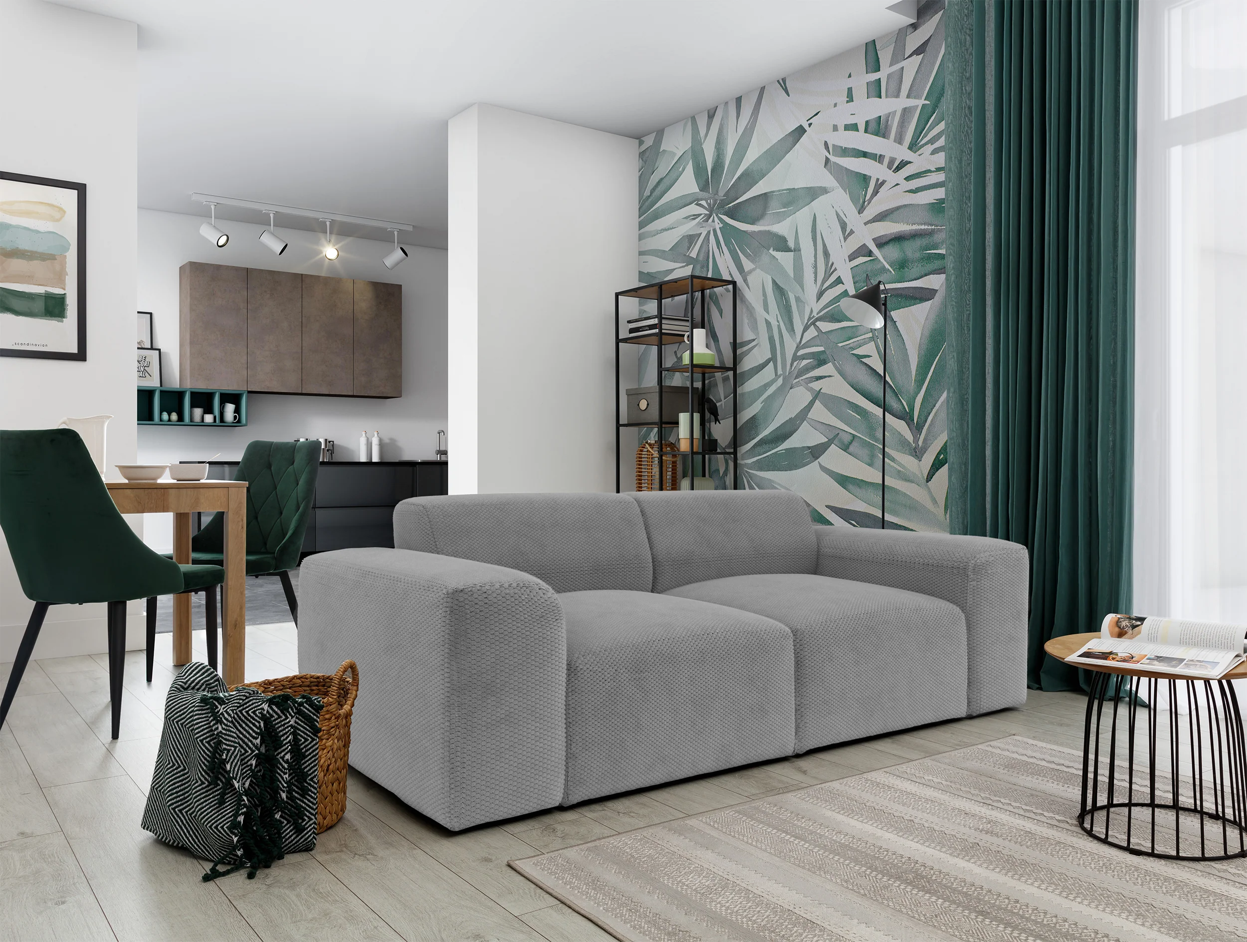 Sofa dwuosobowa Terrafino szara w tkaninie hydrofobowej - Image 2