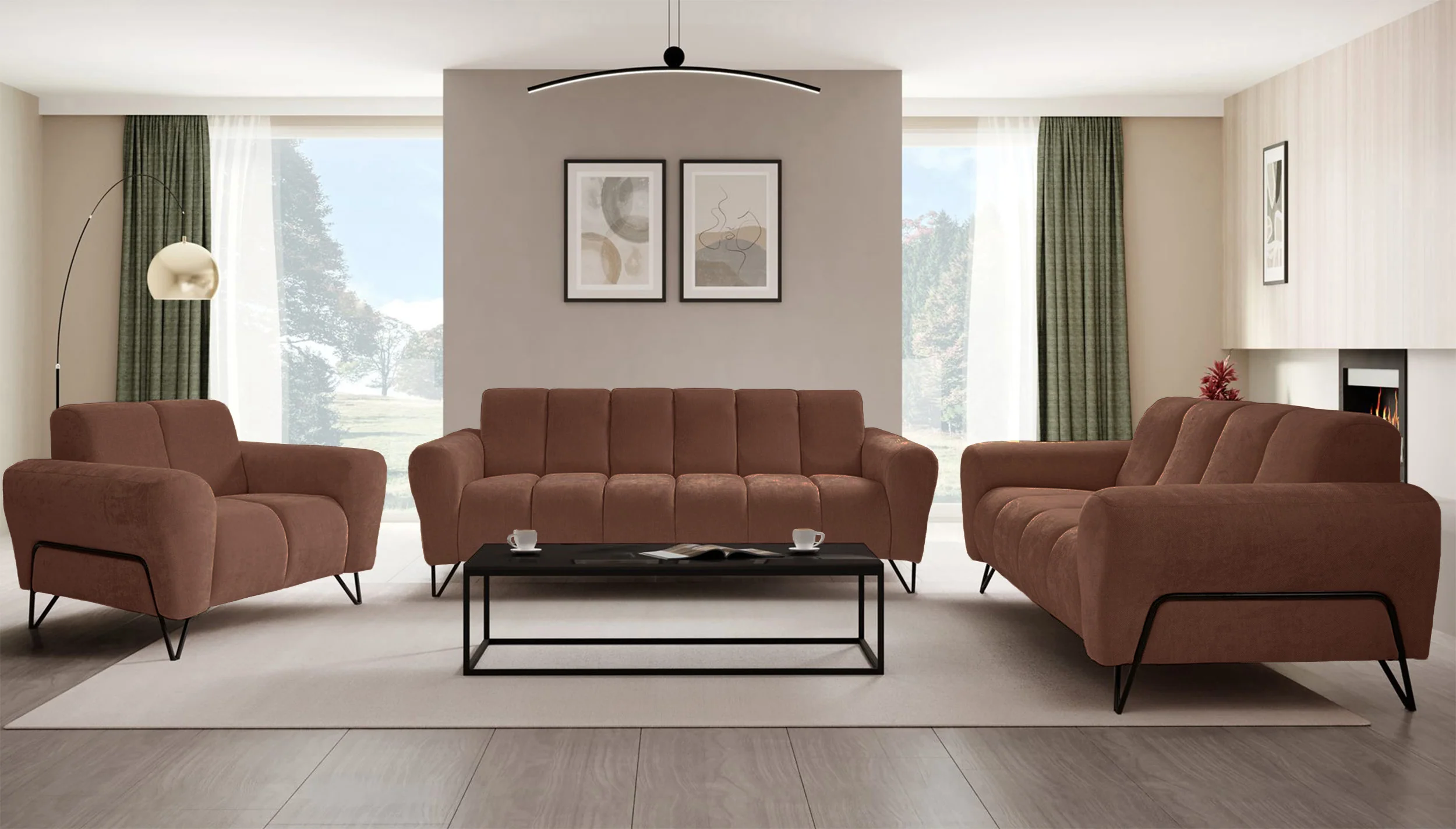 Sofa dwuosobowa Volare miedziana szenil łatwoczyszczący - Image 2