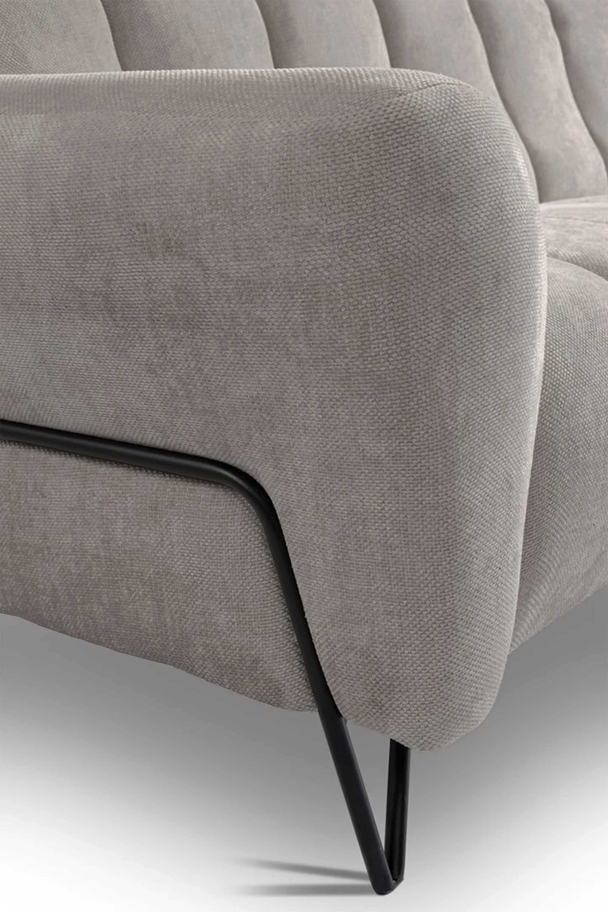 Sofa dwuosobowa Volare szarobeżowa szenil łatwoczyszczący - Image 4