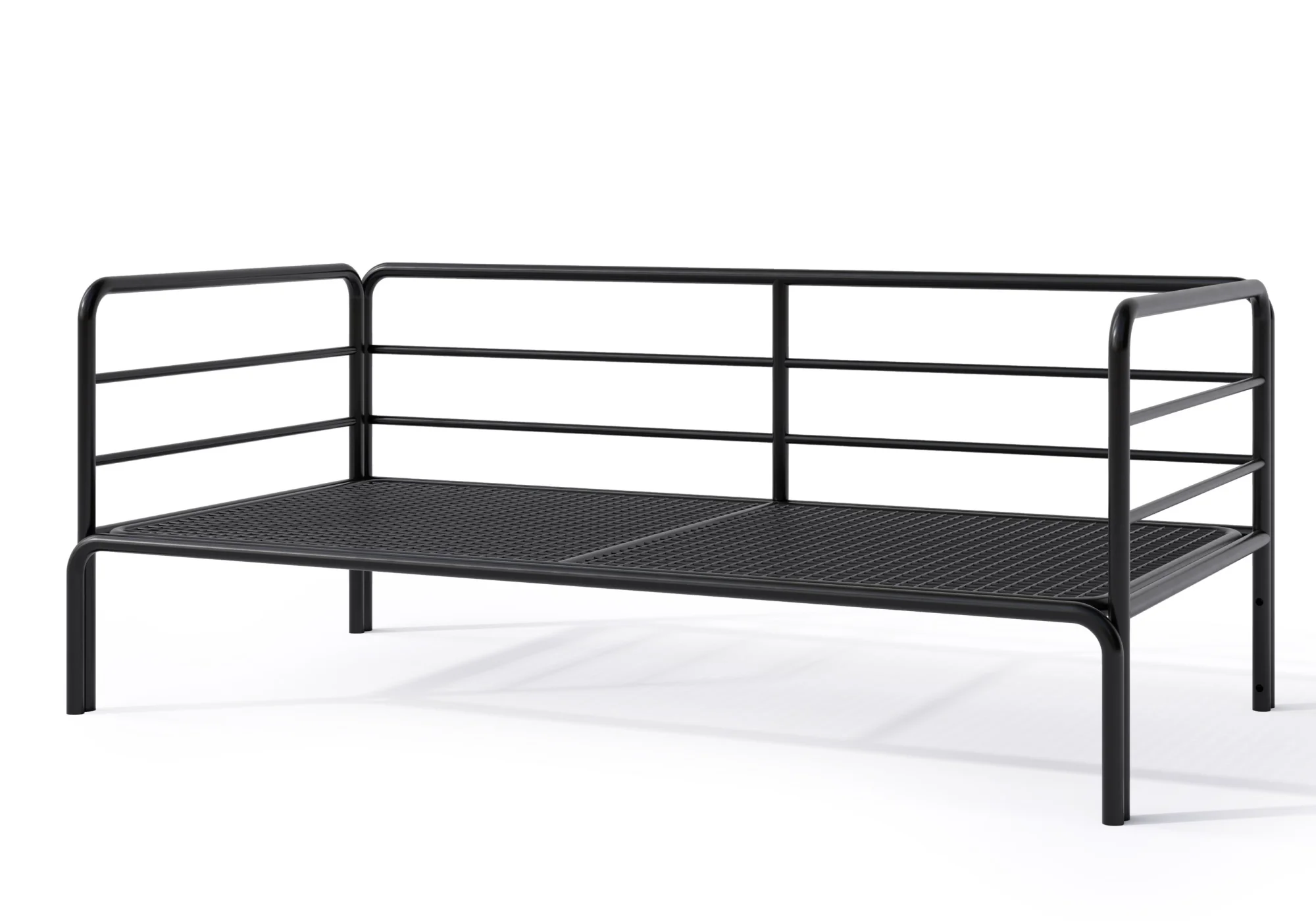 Sofa ogrodowa dwuosobowa Worcully w tkaninie hydrofobowej antracytowa/ czarny stelaż - Image 3