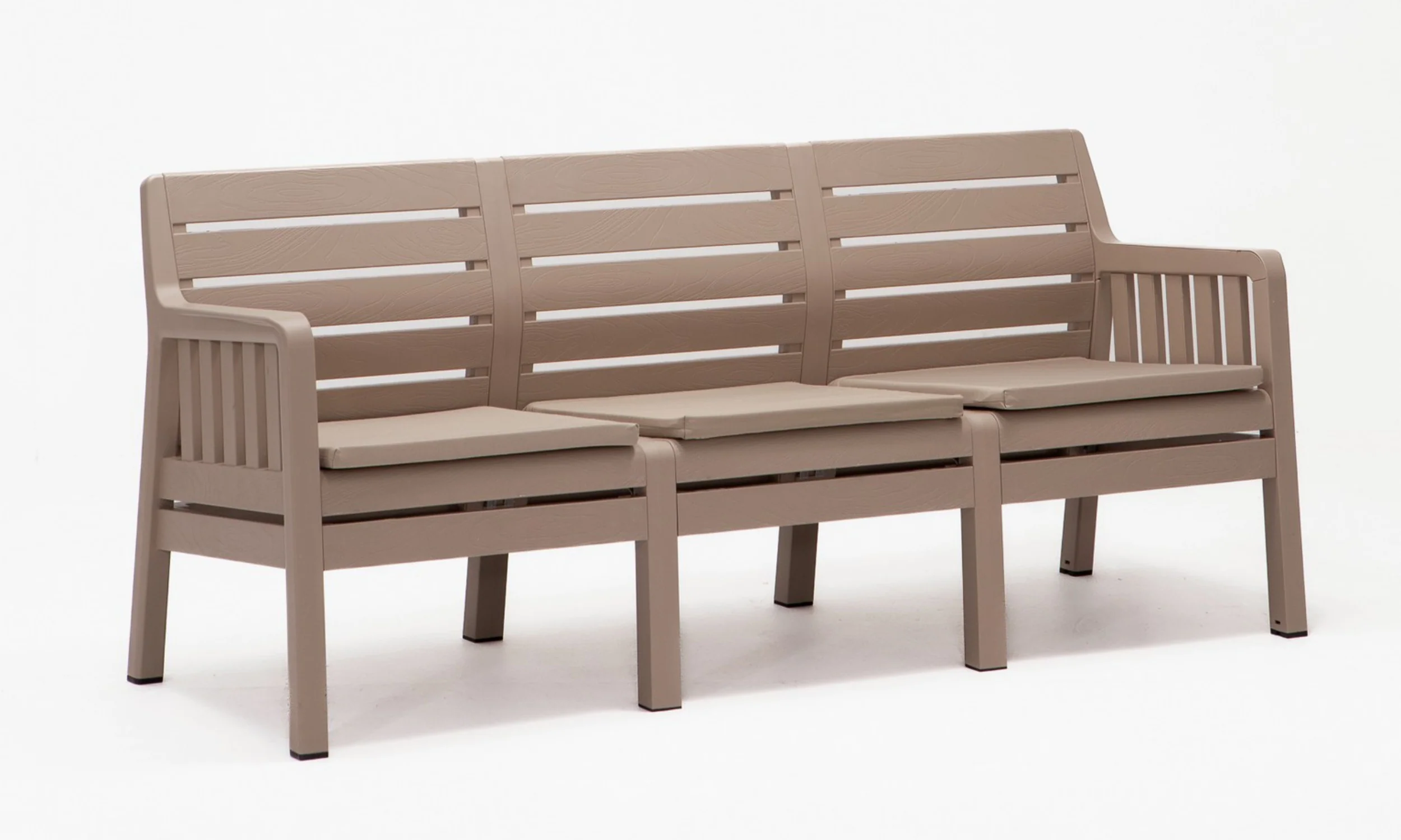 Sofa ogrodowa trzyosobowa Scrally z tworzywa sztucznego beżowa - Image 3