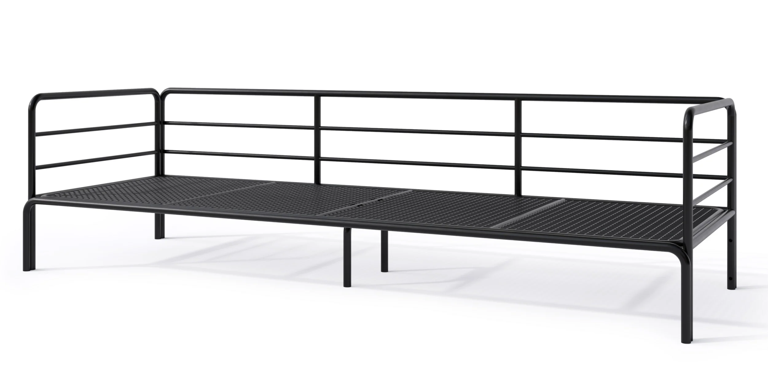 Sofa ogrodowa trzyosobowa Worcully w tkaninie hydrofobowej antracytowa/ czarny stelaż - Image 3