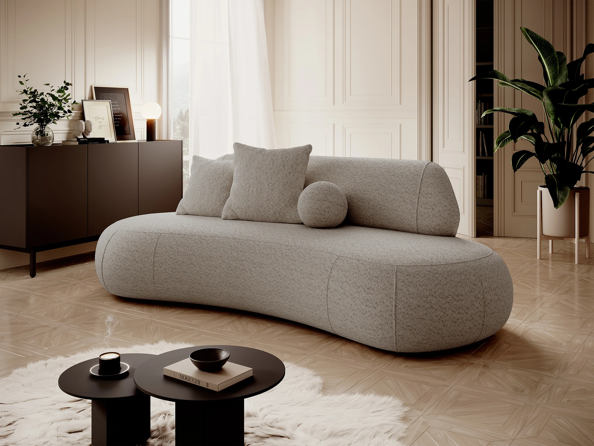 Sofa trzyosobowa Balme beżowa boucle - Image 2