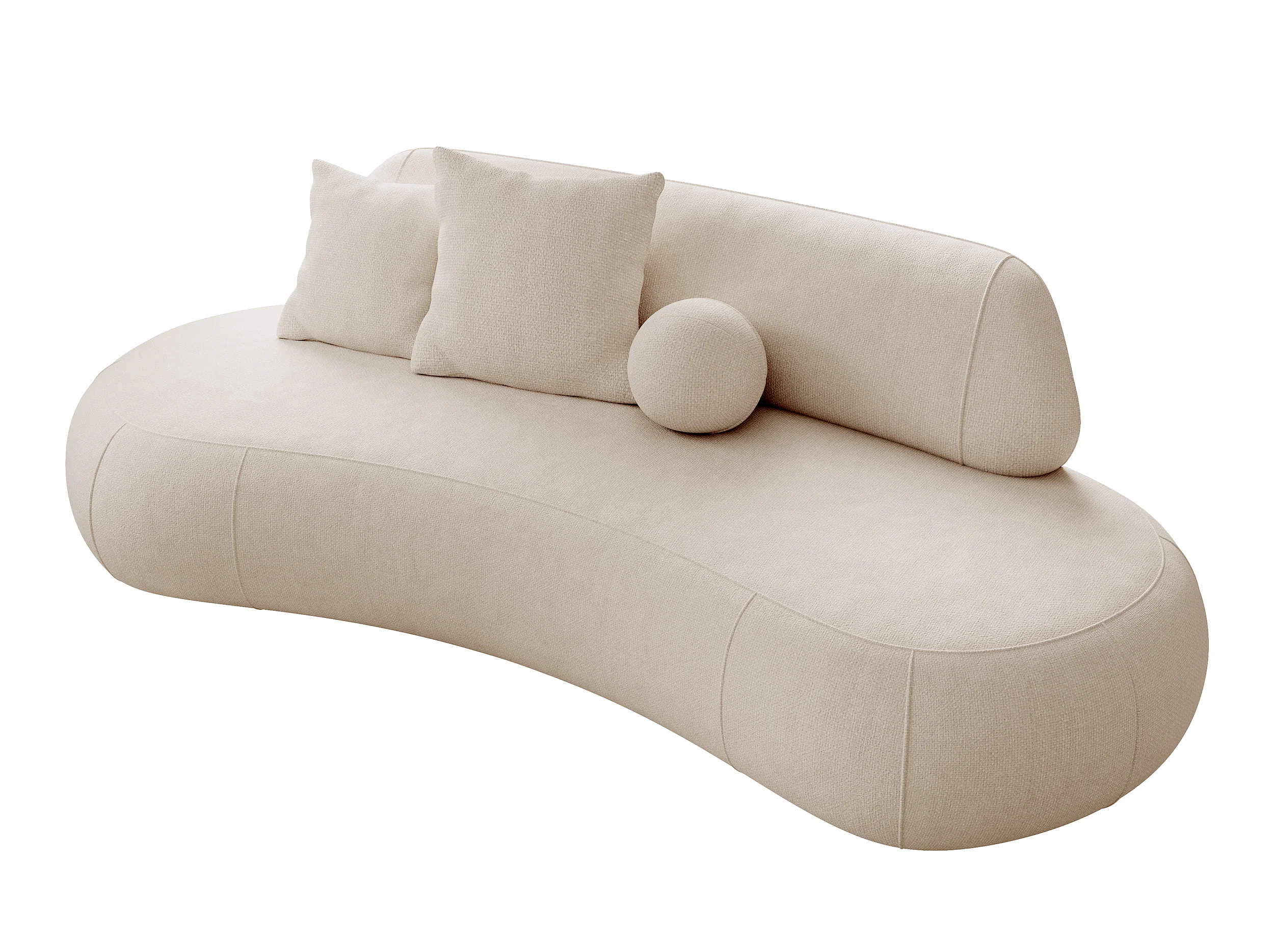 Sofa trzyosobowa Balme beżowa w tkaninie łatwoczyszczącej - Image 4