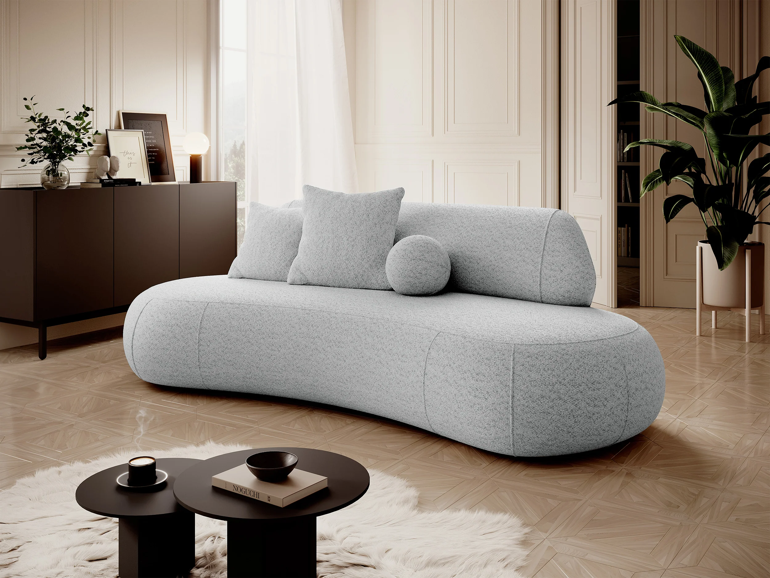 Sofa trzyosobowa Balme jasnoszara boucle - Image 2