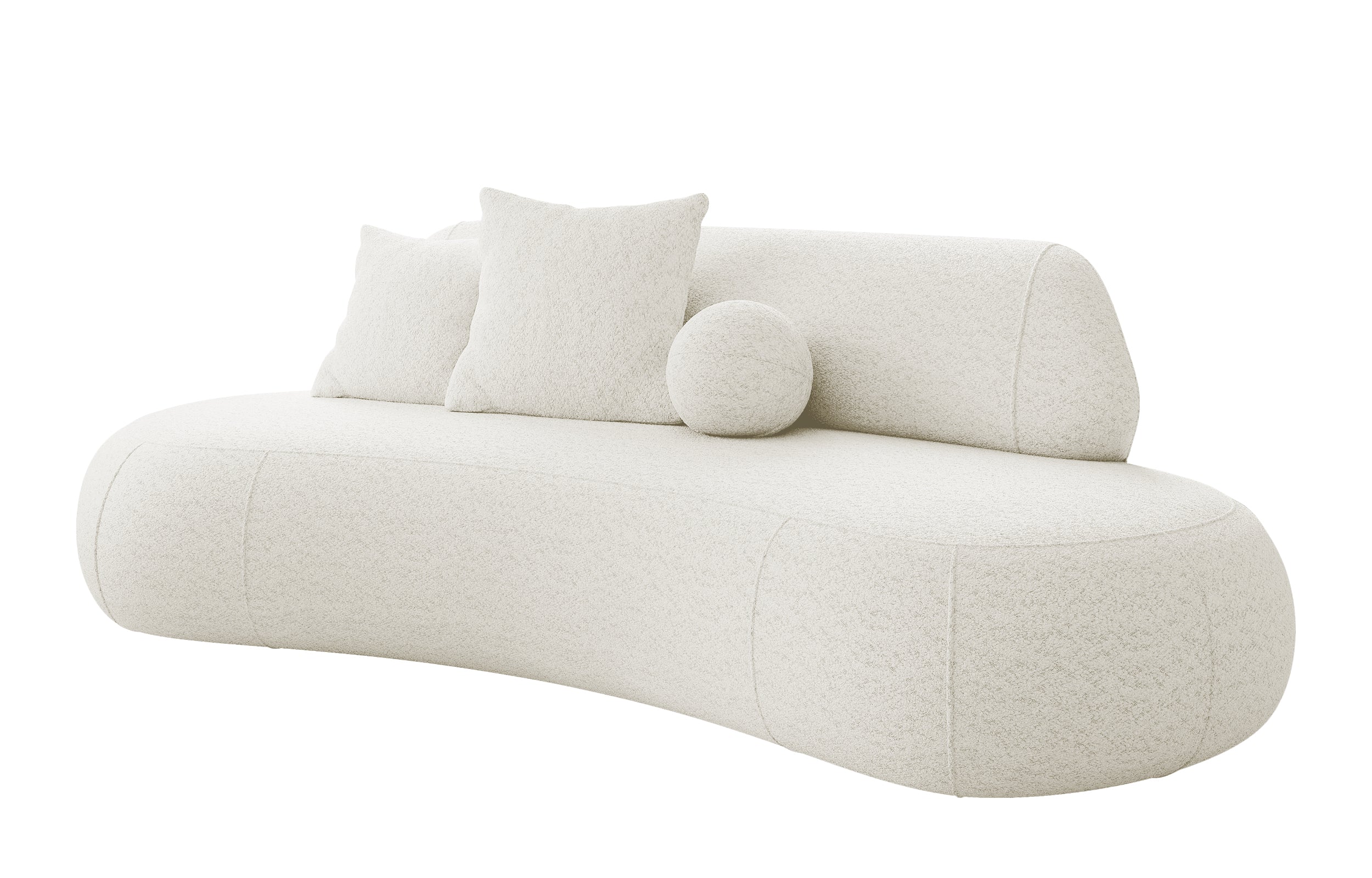Sofa trzyosobowa Balme kremowa boucle