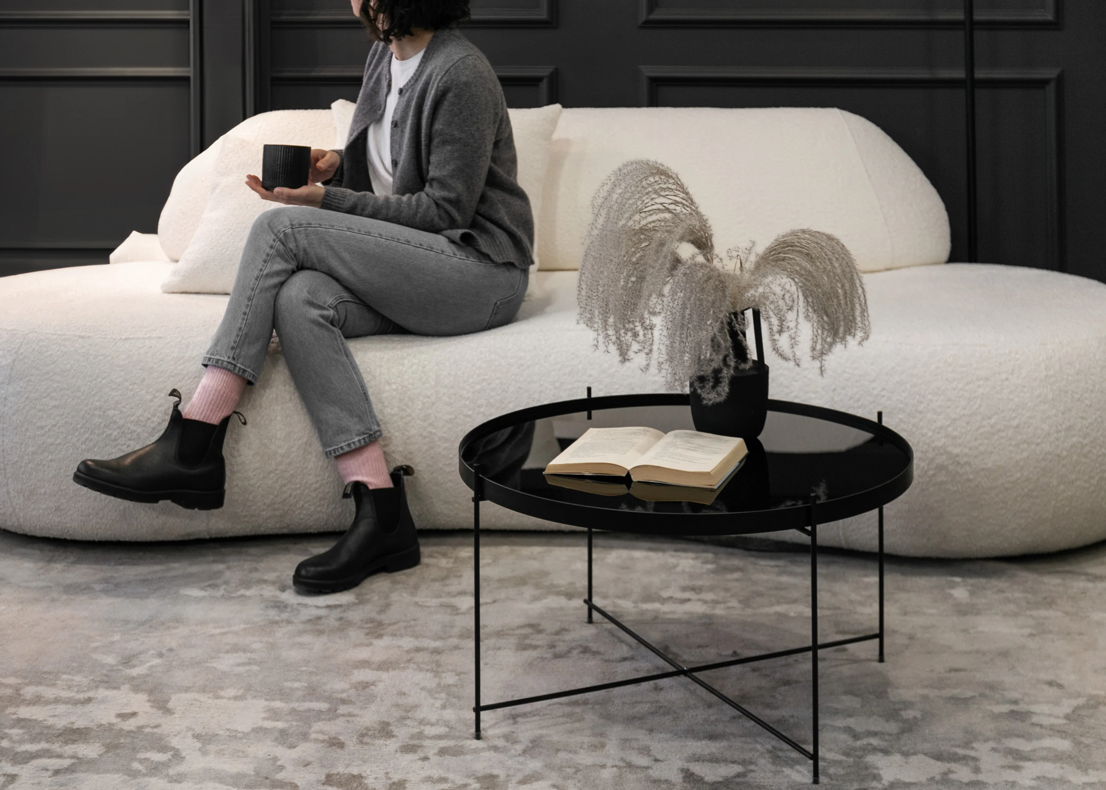 Sofa trzyosobowa Balme kremowa boucle - Image 3
