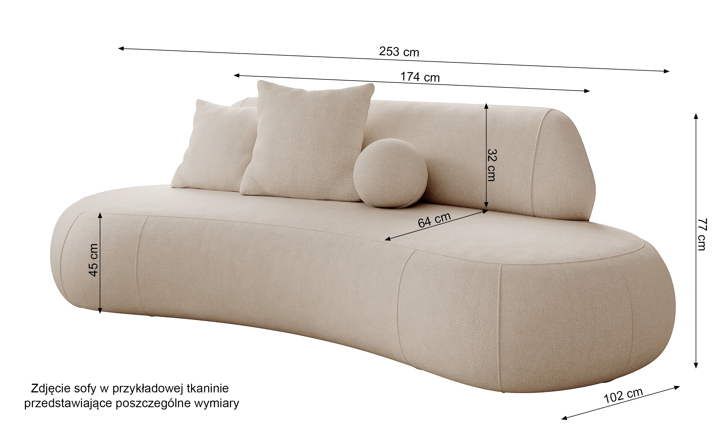 Sofa trzyosobowa Balme kremowa boucle - Image 9