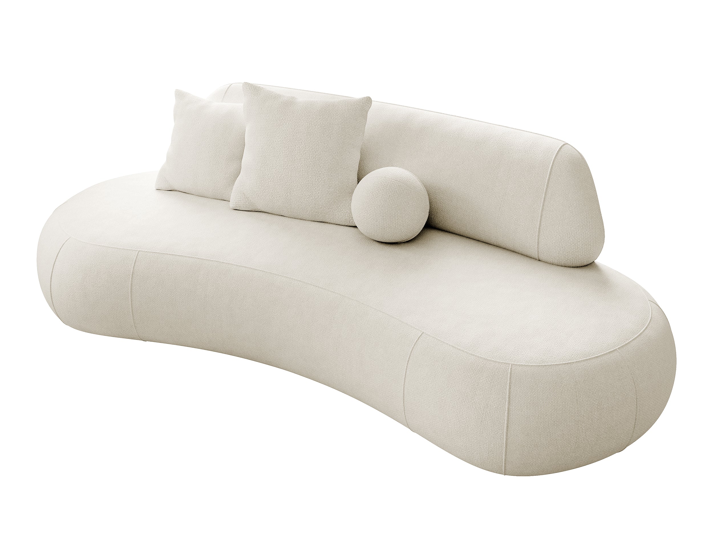 Sofa trzyosobowa Balme kremowa w tkaninie łatwoczyszczącej - Image 4