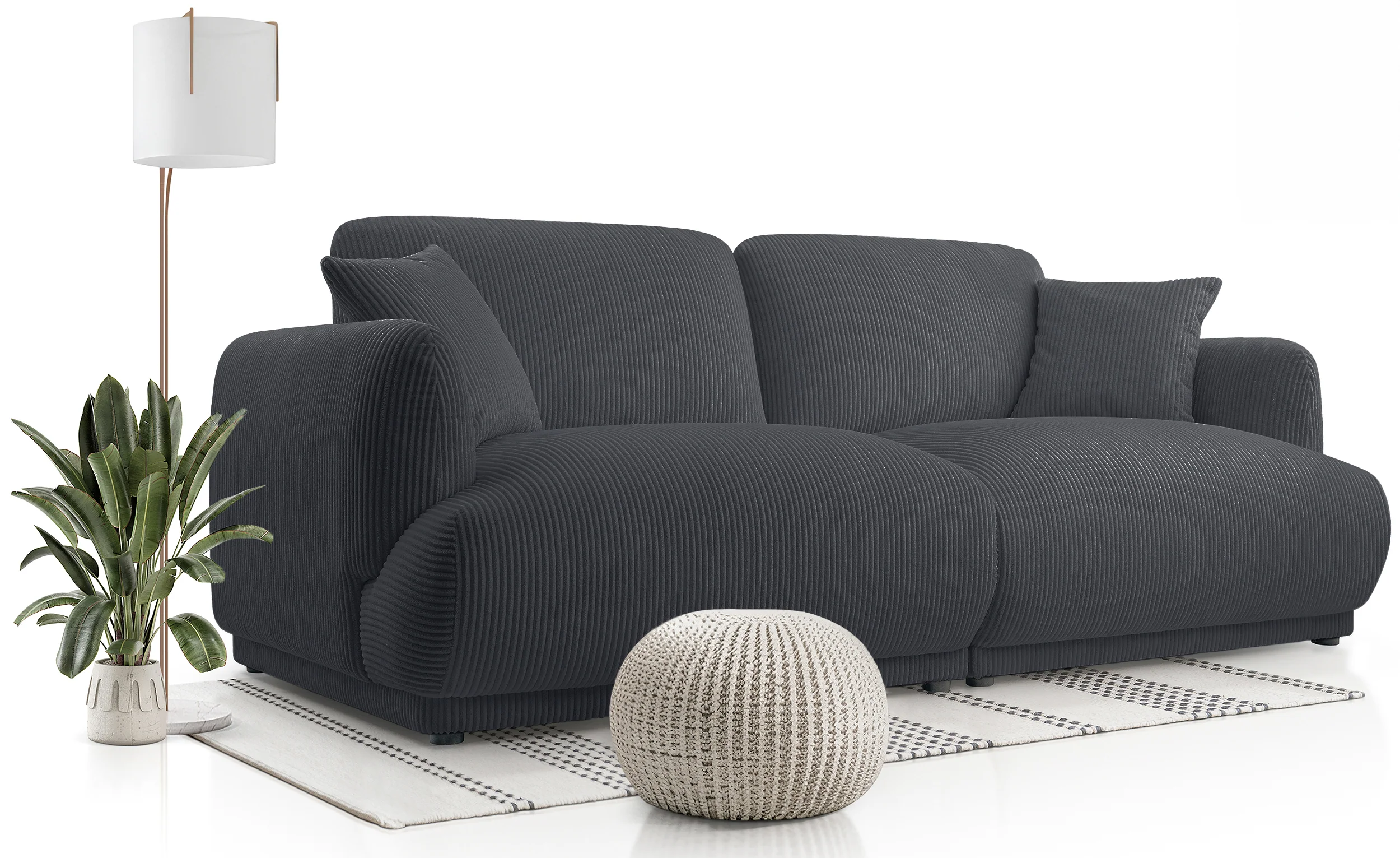 Sofa trzyosobowa Chacco grafitowa sztruks - Image 2