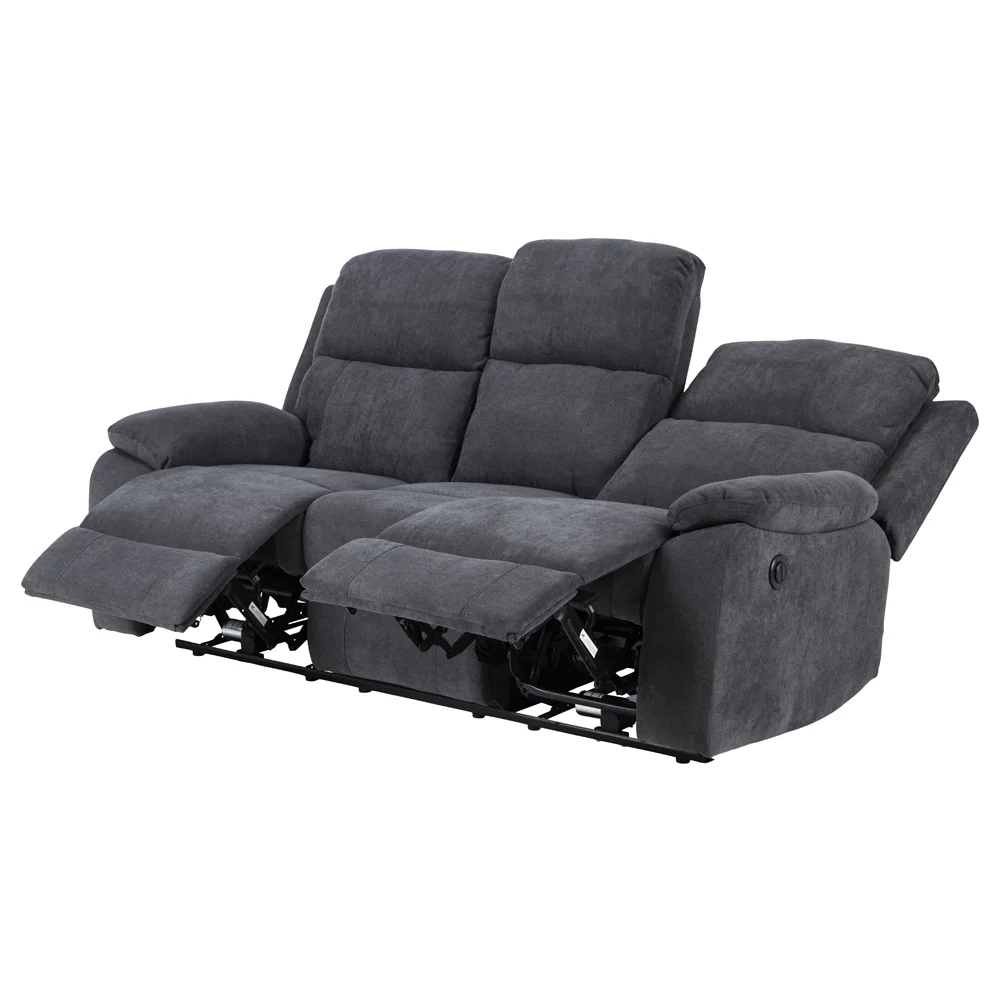 Sofa trzyosobowa Dinah z wysuwanym podnóżkiem grafitowa - Image 3