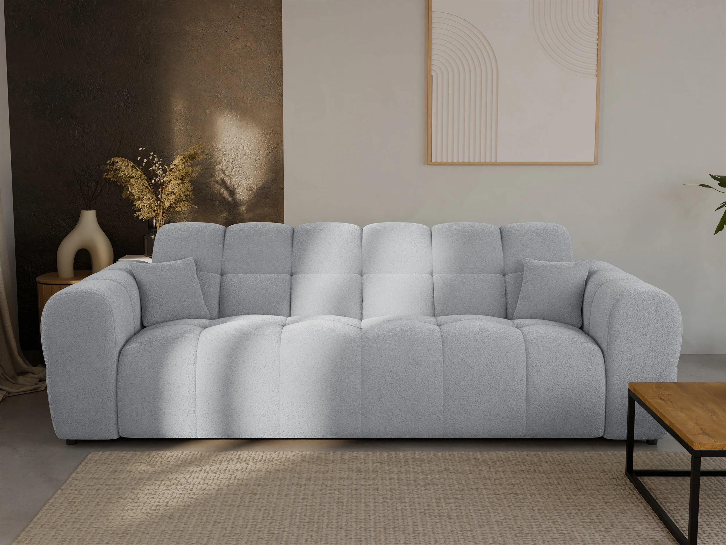 Sofa trzyosobowa Monti jasnoszara szenil - Image 2