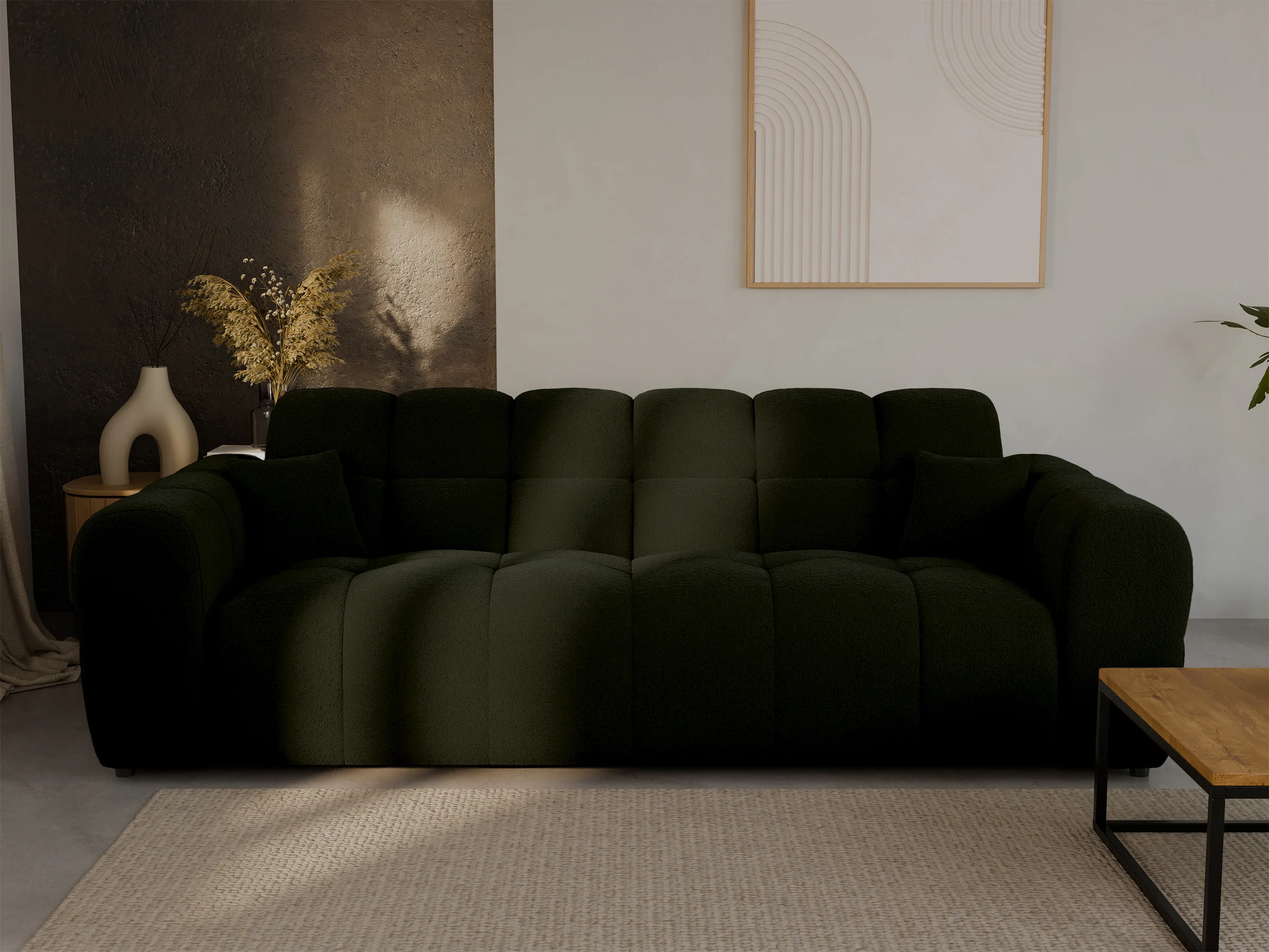 Sofa trzyosobowa Monti oliwkowa szenil - Image 2