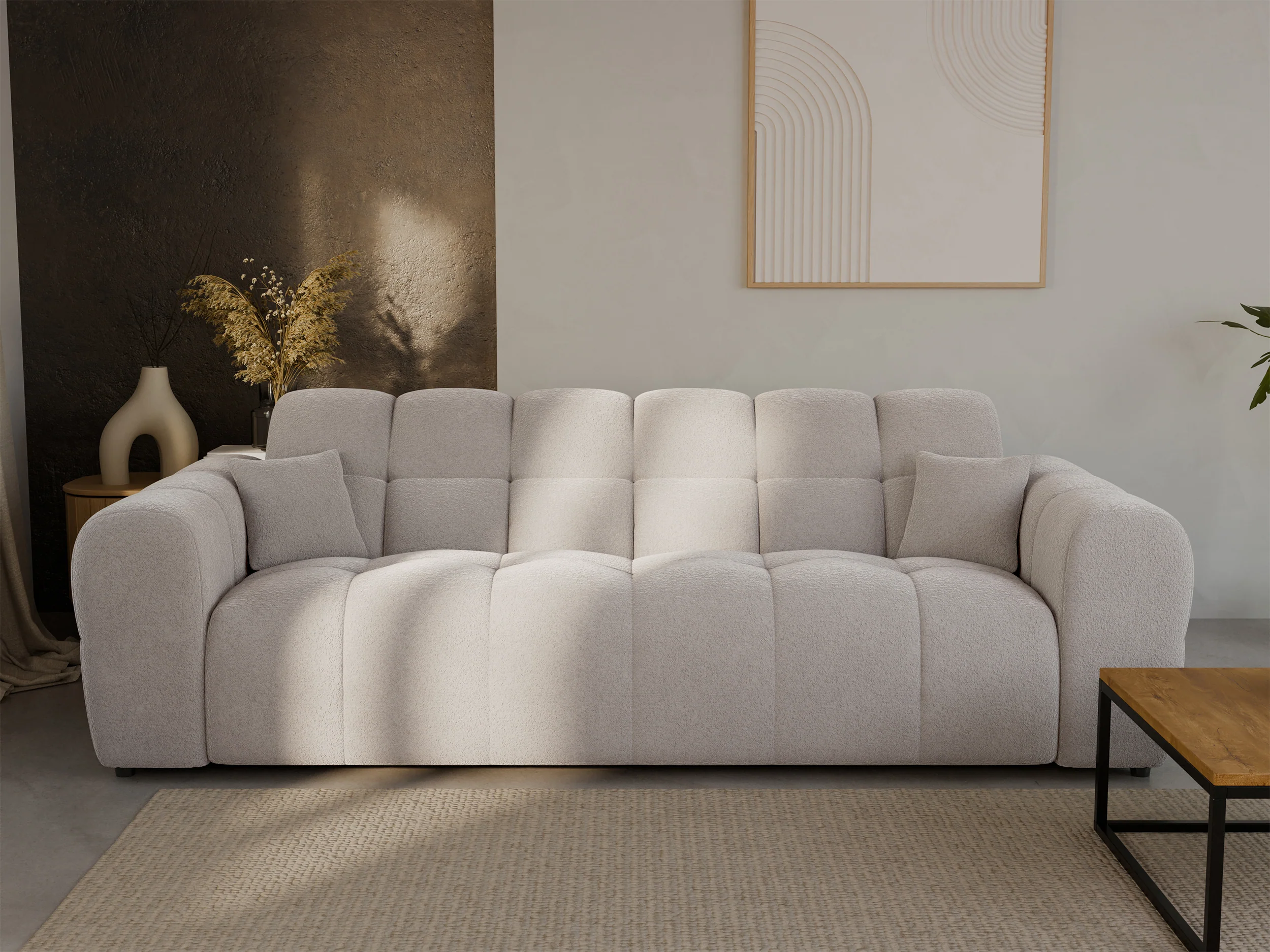 Sofa trzyosobowa Monti szarobeżowa szenil - Image 2