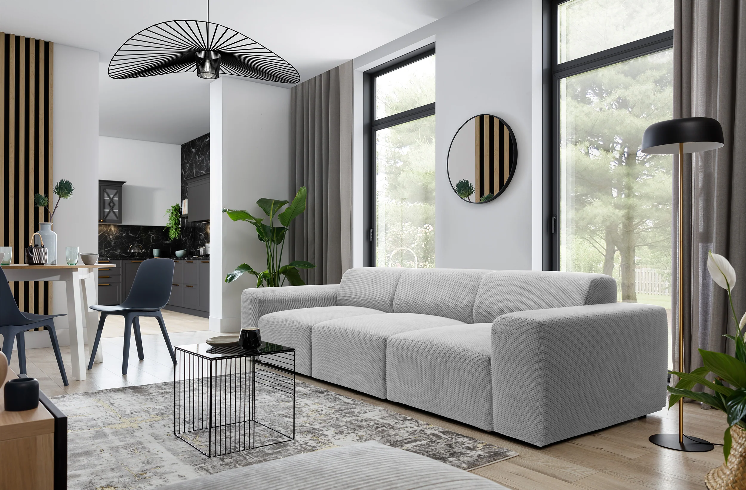 Sofa trzyosobowa Terrafino szara w tkaninie hydrofobowej - Image 2