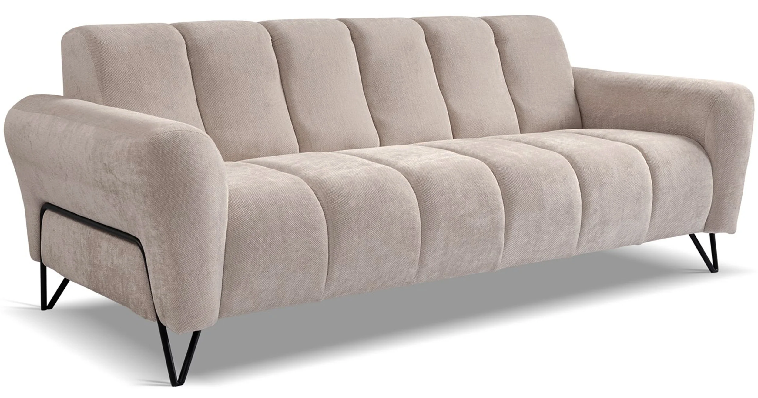 Sofa trzyosobowa Volare beżowa szenil łatwoczyszczący - Image 3