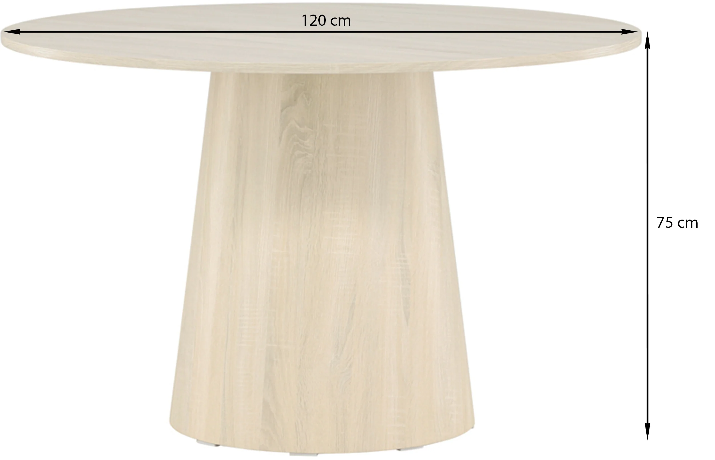 Stół Aggreter okrągły blat średnica 120 cm dąb bielony - Image 5