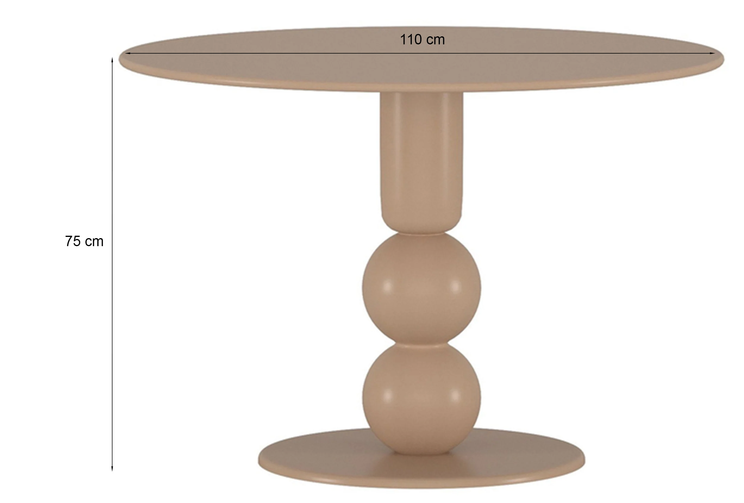 Stół do jadalni Boule okrągły 110 cm jasnobrązowy - Image 3