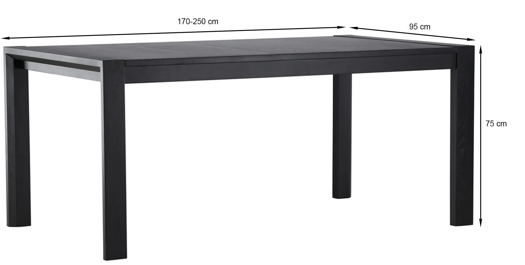 Stół do jadalni drewniany rozkładany Slider 170-250x95 cm dąb czarny - Image 8