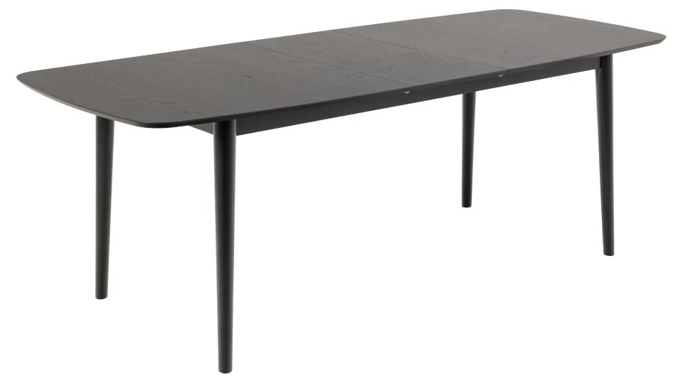 Stół do jadalni Elisma rozkładany fornir dębowy lakierowany czarny 180-219 cm - Image 3