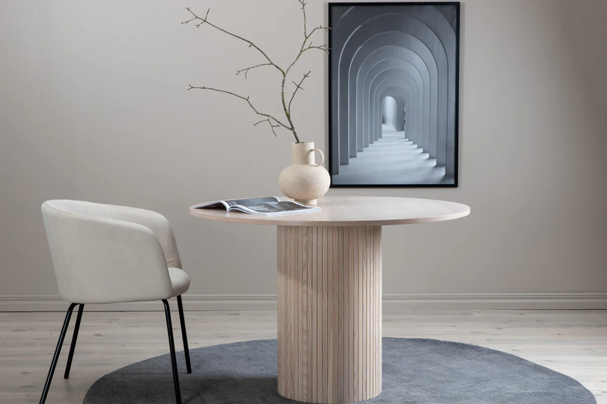 Stół do jadalni Gratorm 110x110 cm lamele dąb bielony - Image 2