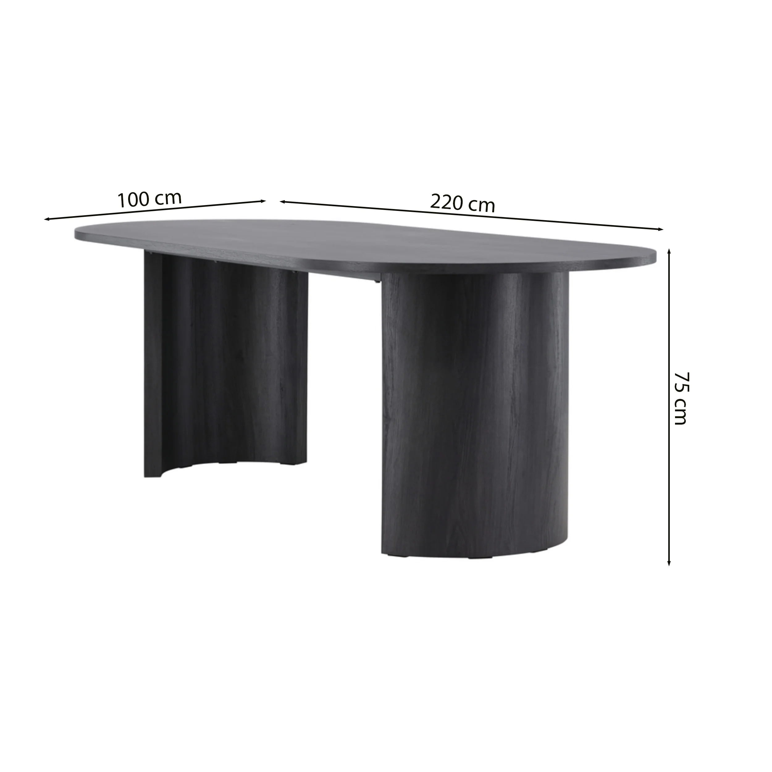 Stół do jadalni Grundsund z owalnym blatem 220x100 cm dąb czarny - Image 10