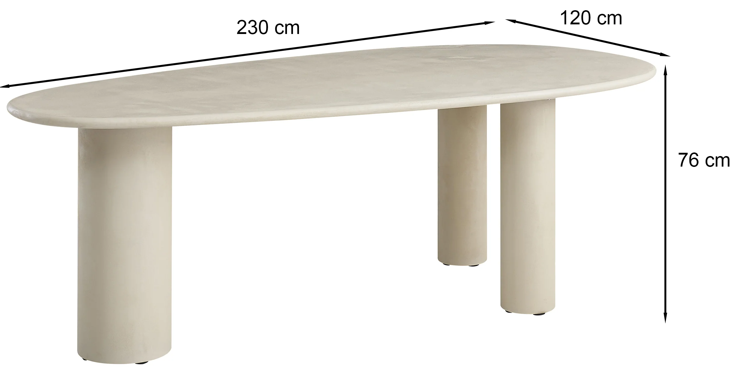 Stół do jadalni Innations 230x120 cm szaro-beżowy z efektem mikrocementu - Image 16