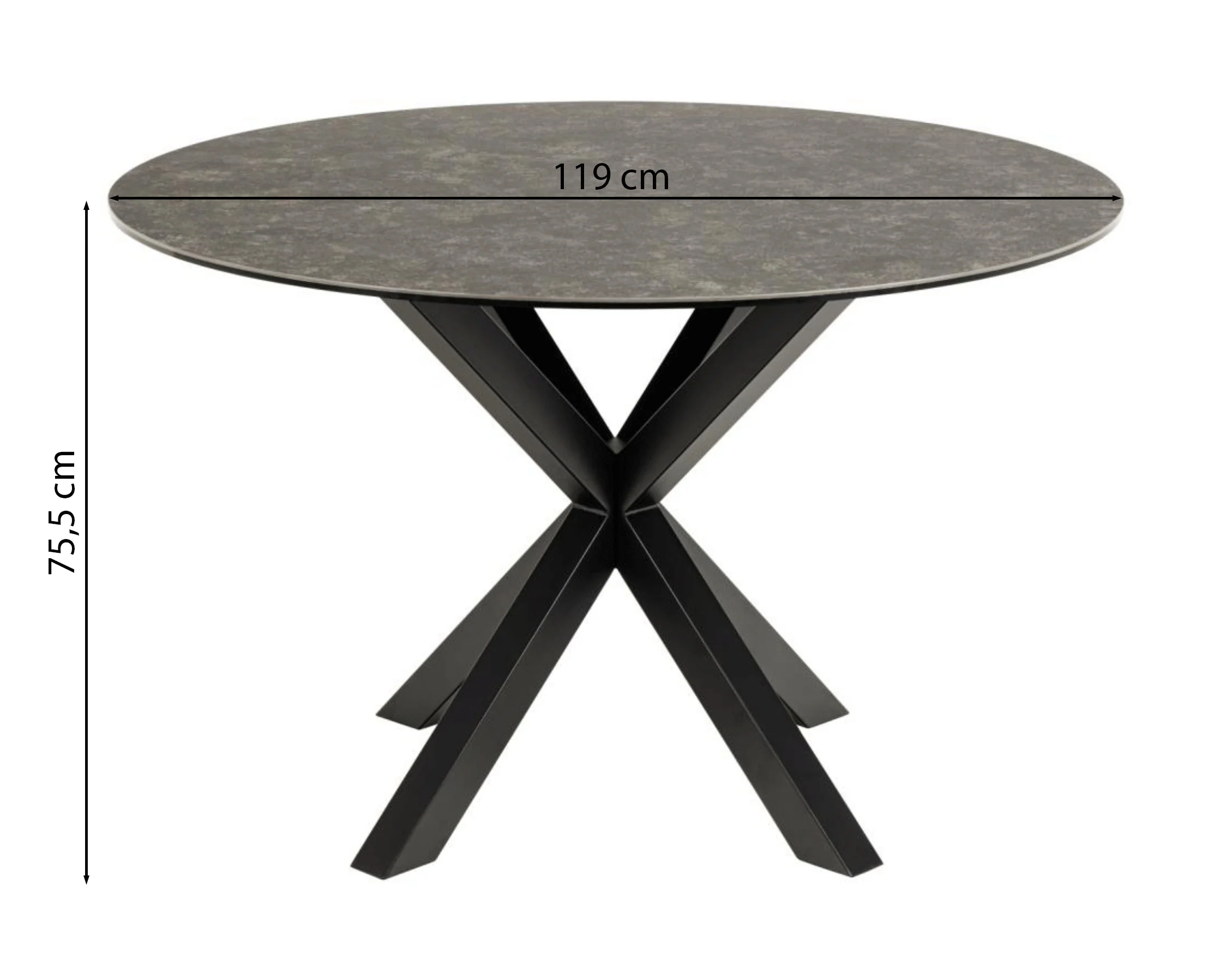 Stół do jadalni okrągły Kardema 119 cm czarna ceramika - Image 3