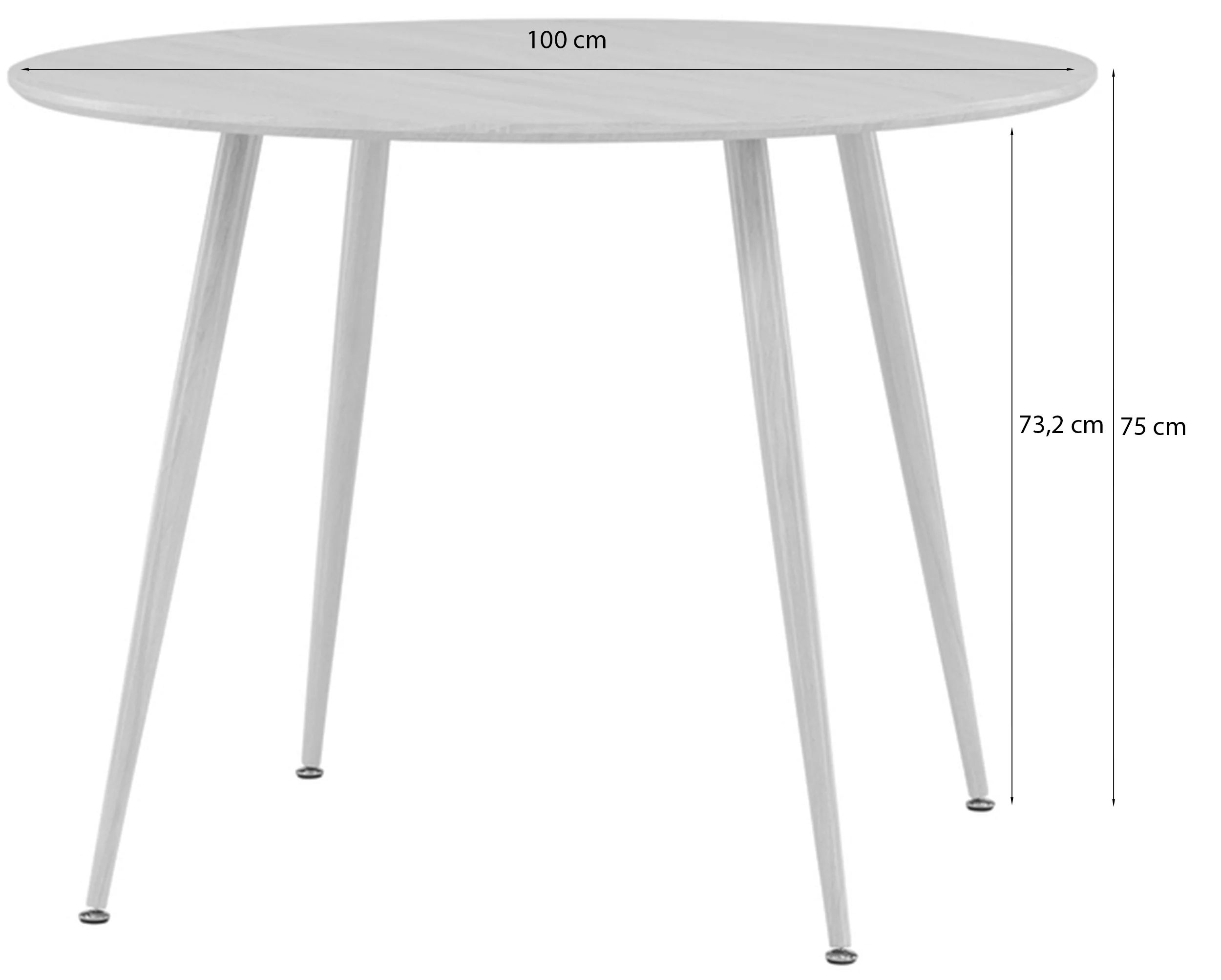 Stół do jadalni Plaza okrągły średnica 100 cm dąb bielony - Image 6