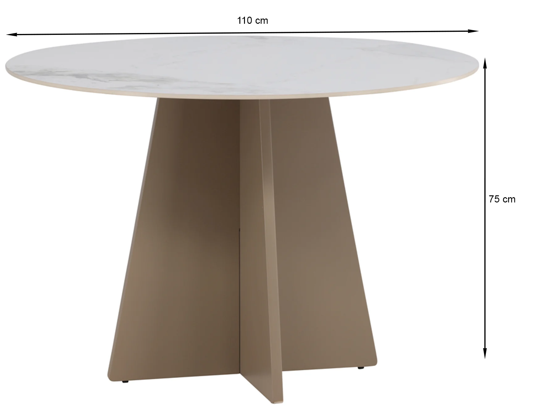 Stół do jadalni Quishly okrągły 110 cm beżowy - Image 5