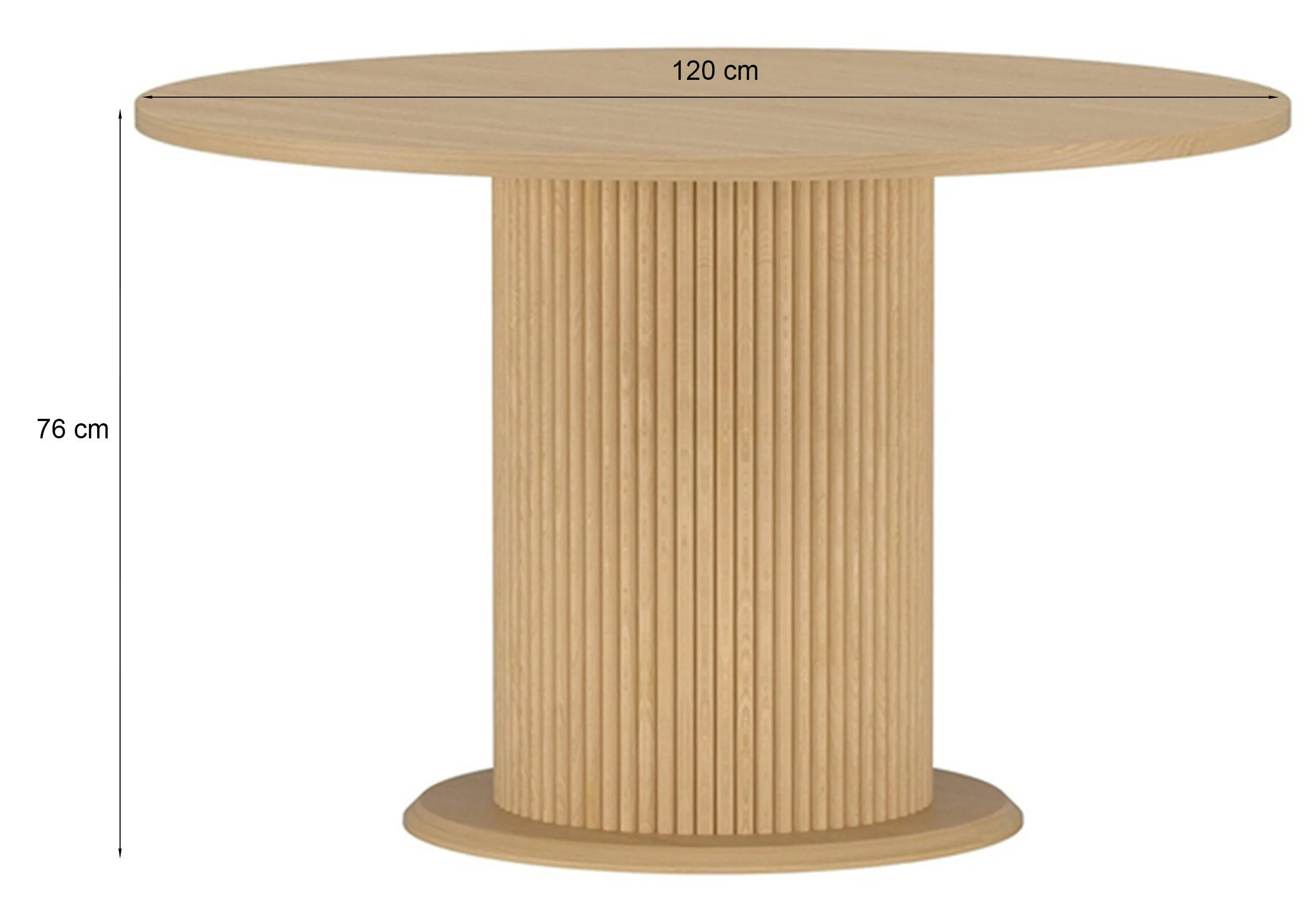 Stół do jadalni Reko okrągły 120 cm dąb naturalny - Image 3