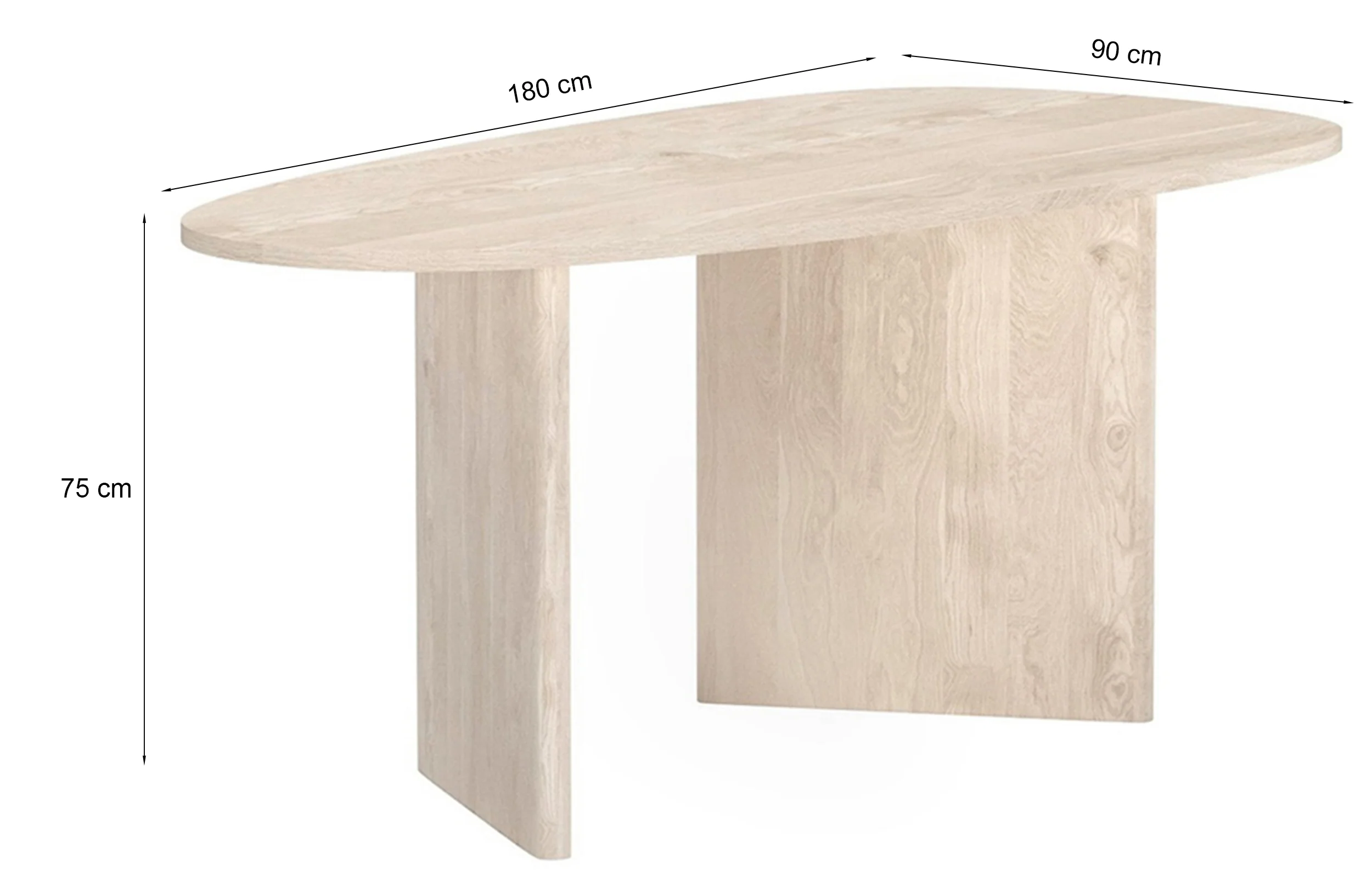 Stół do jadalni Ritony 180x90 cm dąb bielony - Image 4