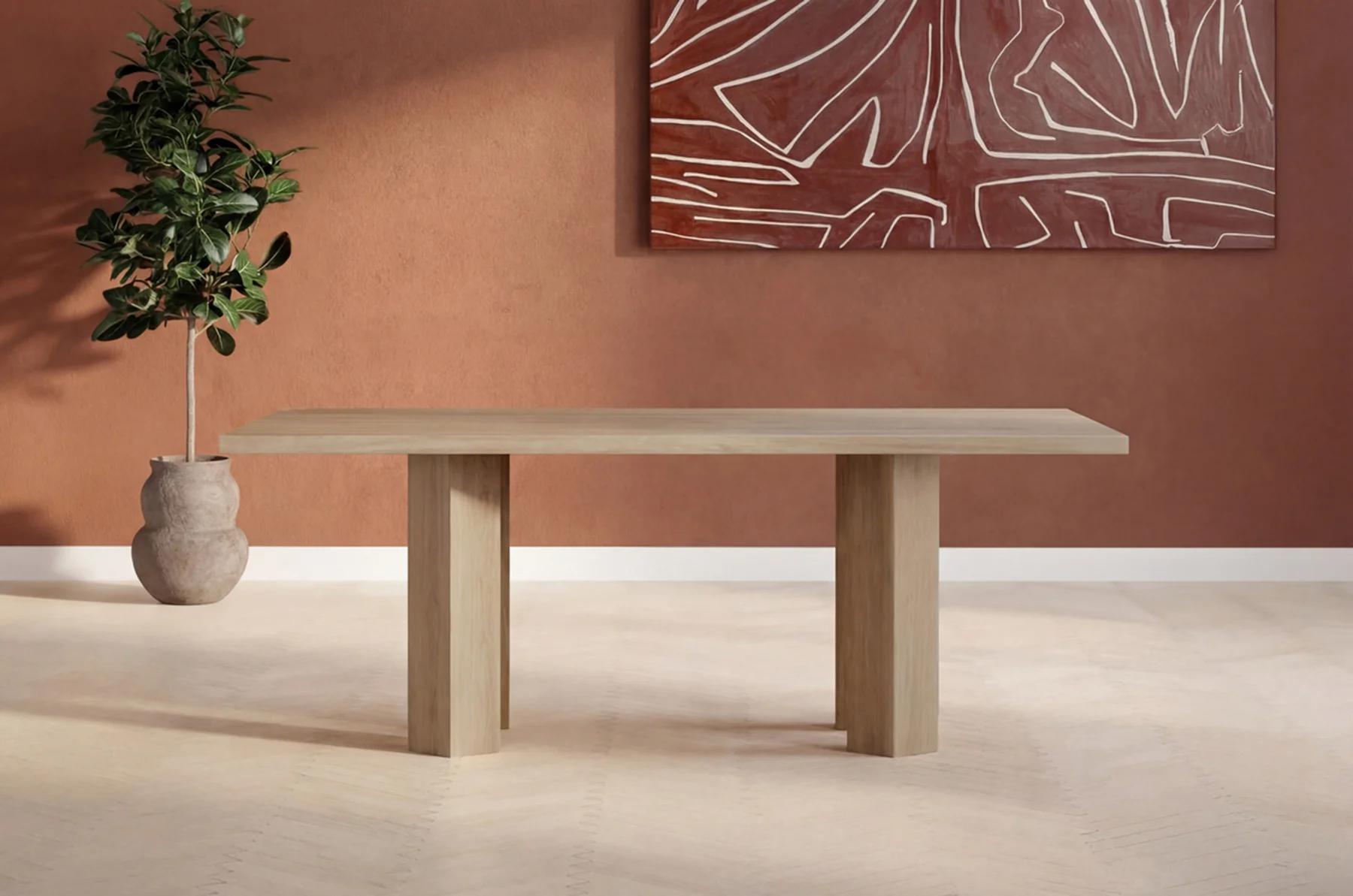Stół do jadalni Slavell 200x90 cm dąb naturalny - Image 2
