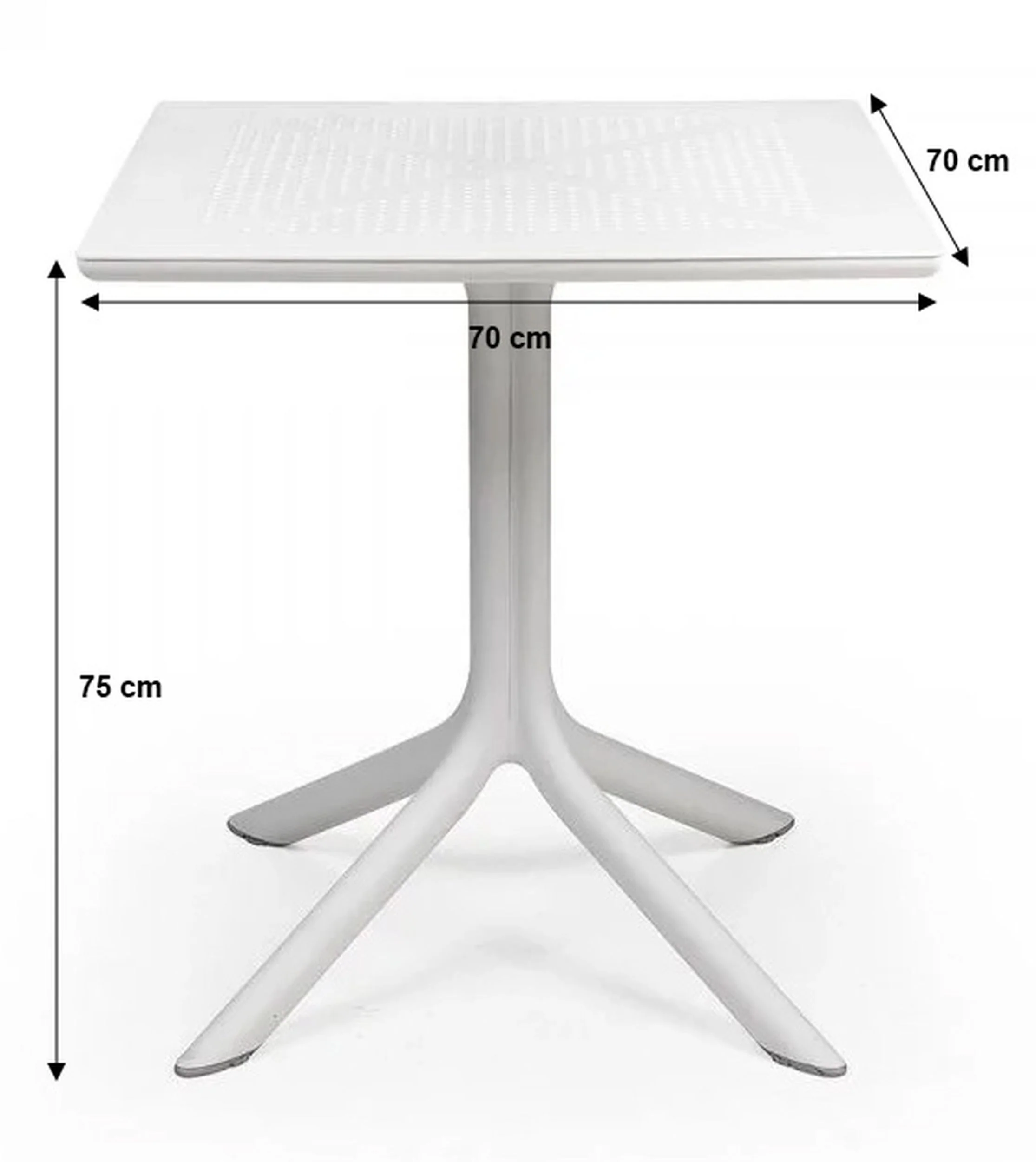Stół ogrodowy kwadratowy Clip Nardi 70 cm z certyfikowanego tworzywa zielony - Image 2