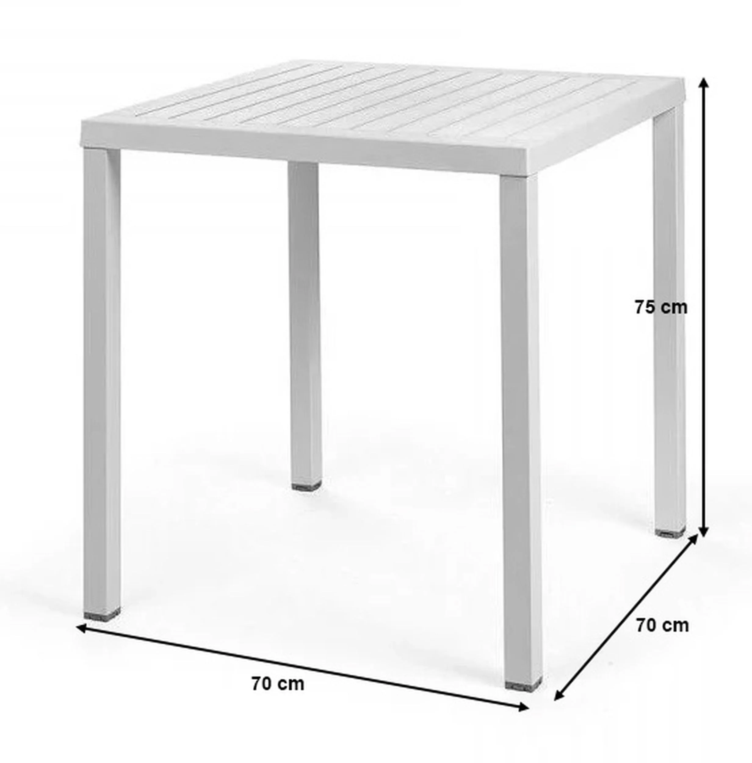Stół ogrodowy kwadratowy Cube Nardi 70 cm z certyfikowanego tworzywa biały - Image 6