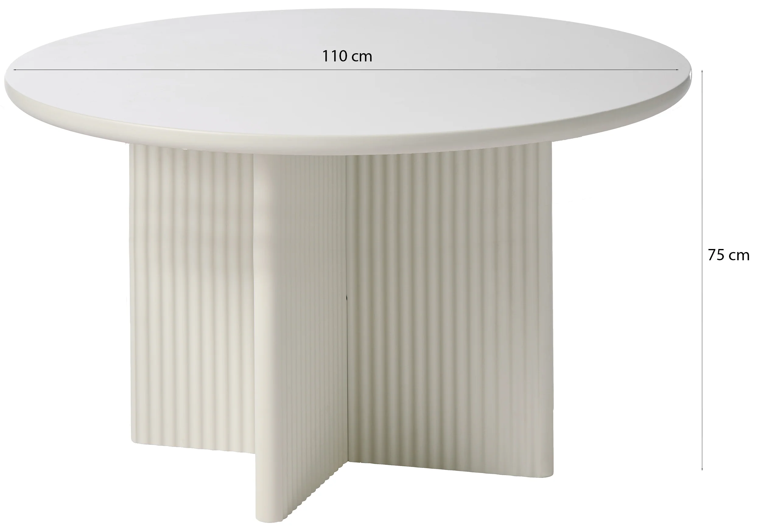 Stół okrągły Athenise 110 cm podstawa krzyżowa lamele jasnoszary - Image 5