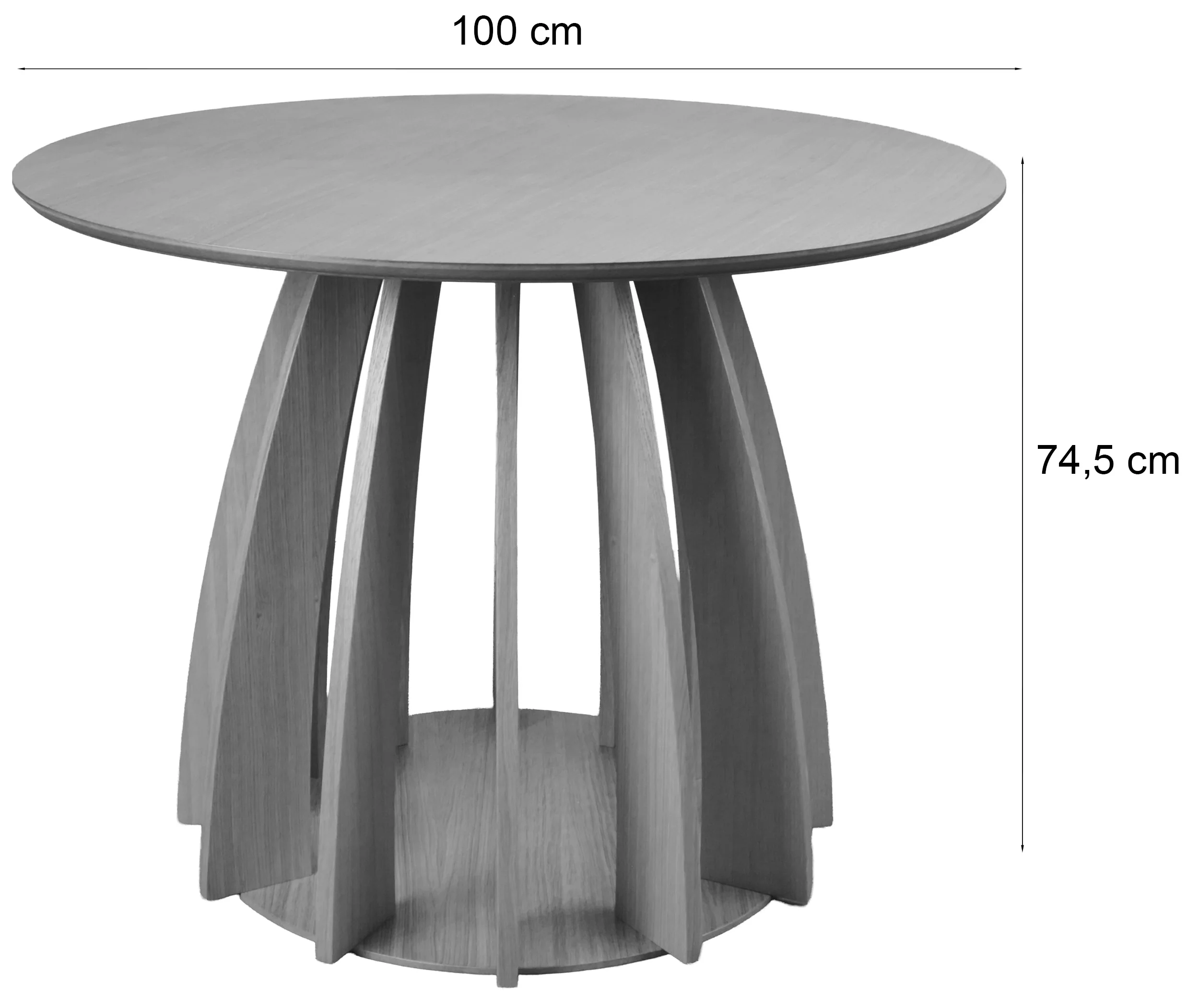 Stół okrągły do jadalni Diciffy 100 cm dąb naturalny fornir - Image 5