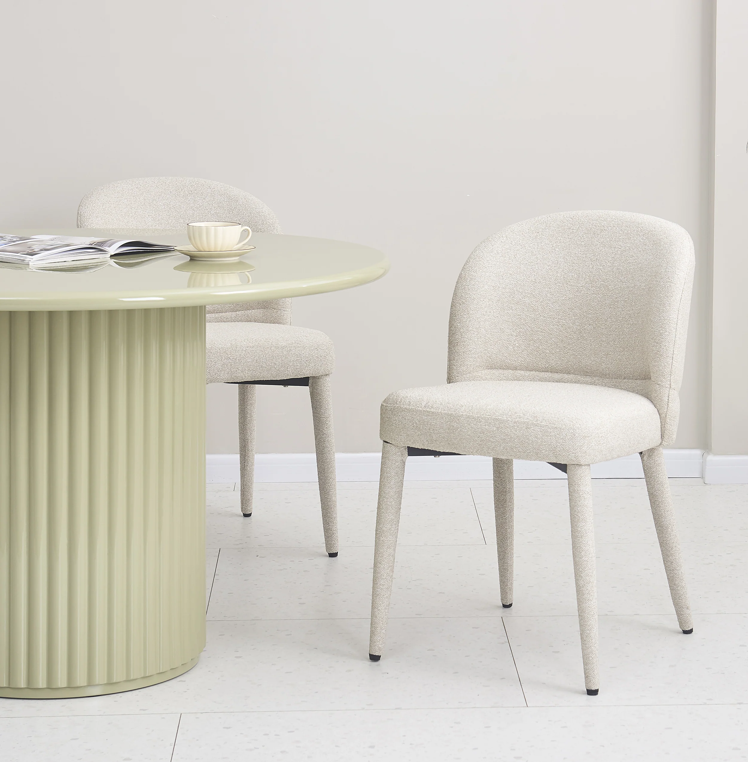 Stół okrągły do jadalni Prinise 120 cm zielony wysoki połysk - Image 7