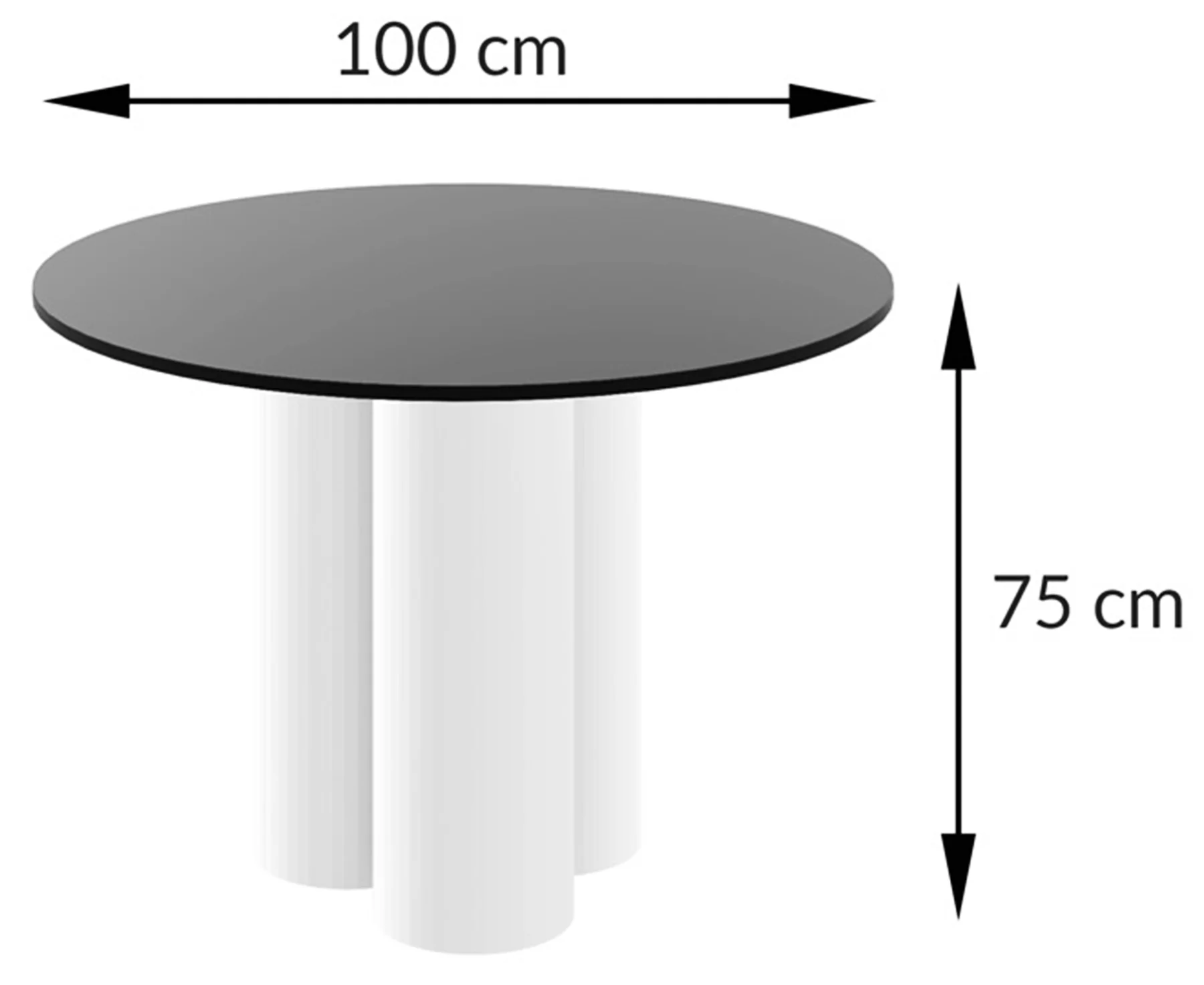 Stół okrągły do jadalni Skylore 100 cm czarny wysoki połysk - Image 2