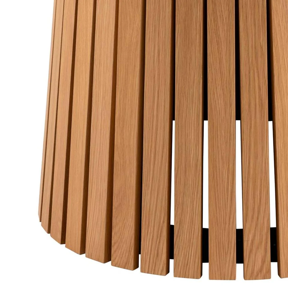 Stół okrągły Gimmar dąb z lamelową podstawą 120 cm - Image 6