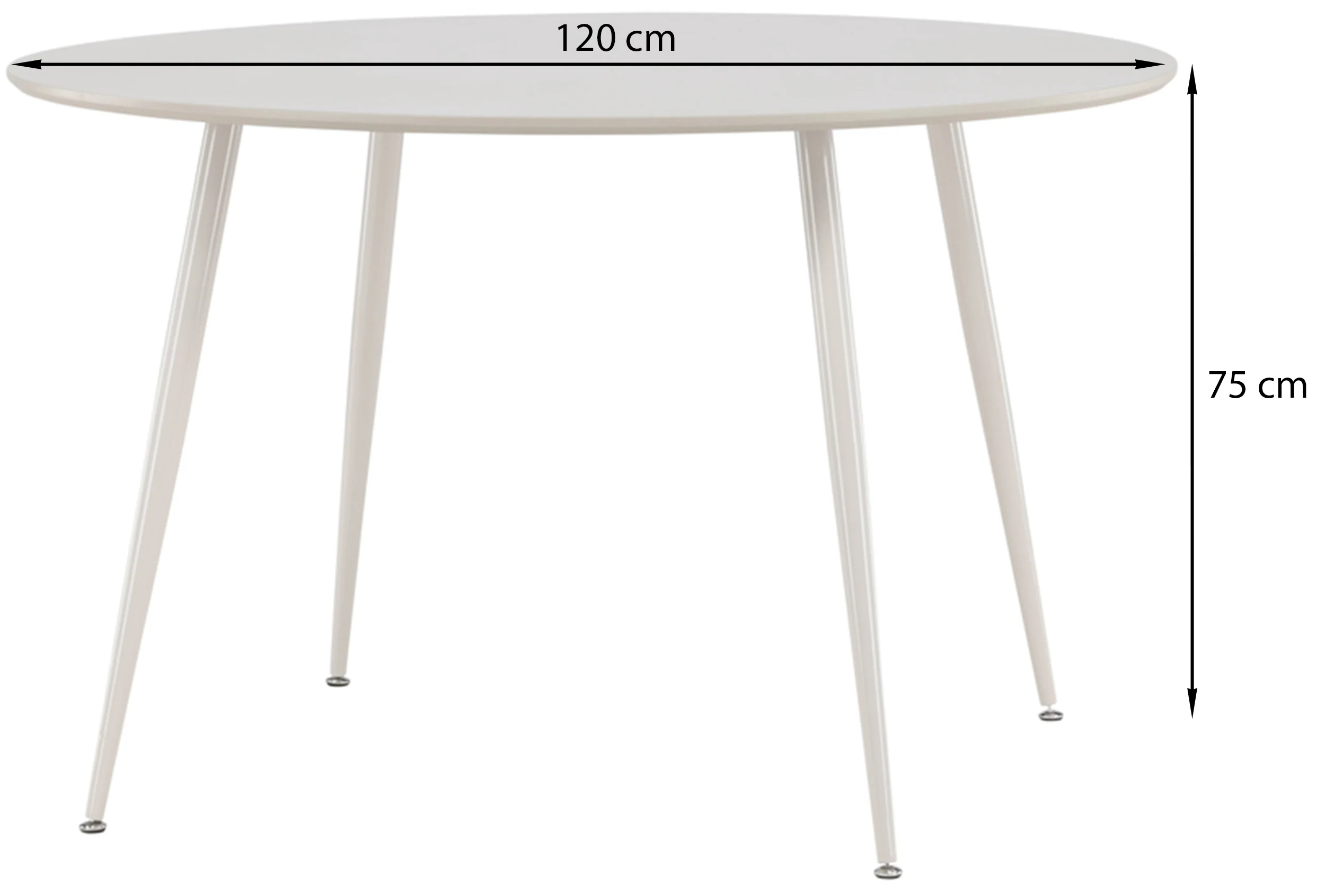 Stół Plaza okrągły blat średnica 120 cm beżowy - Image 6
