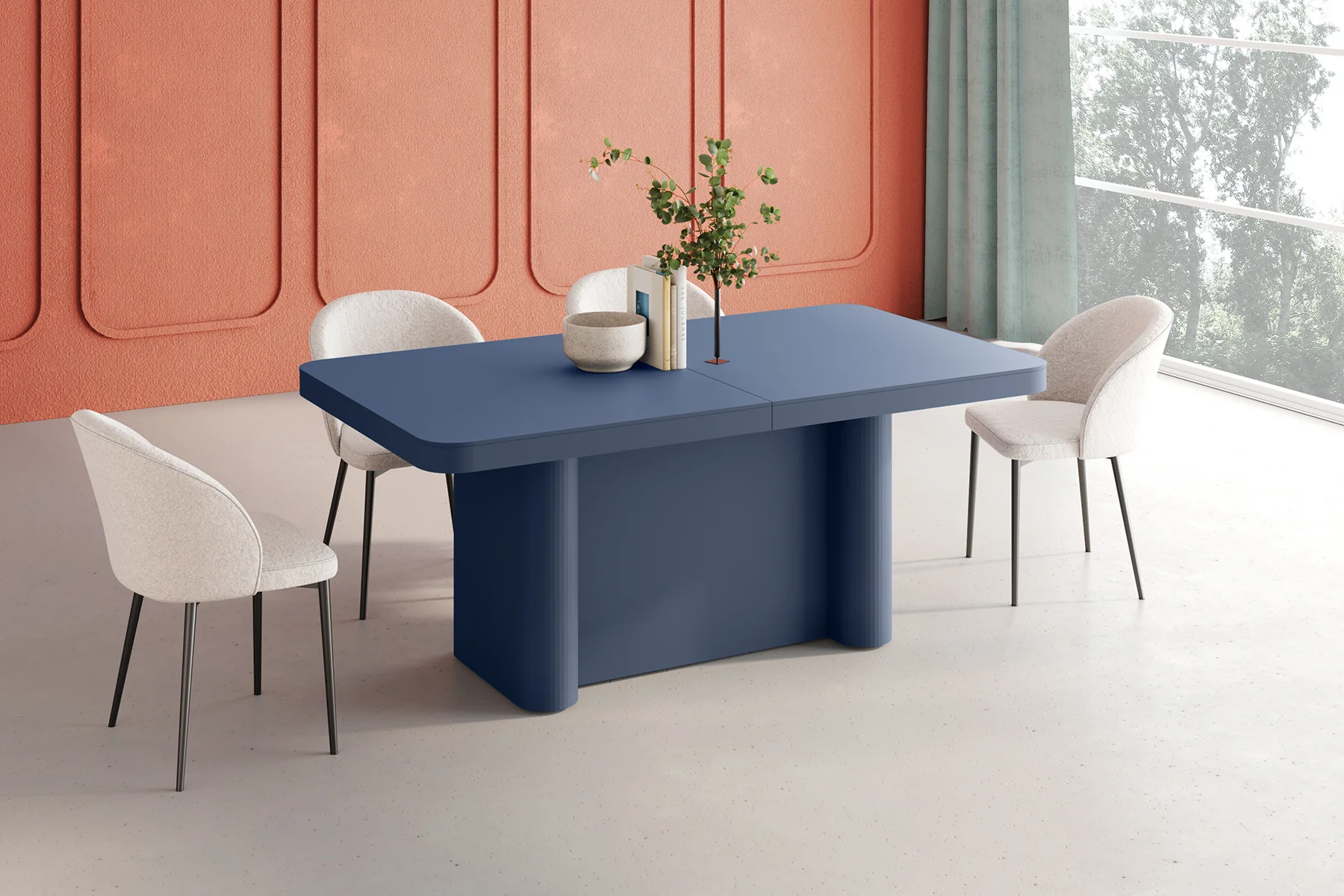 Stół rozkładany Dictivve 160-412x100 cm granatowy mat - Image 2
