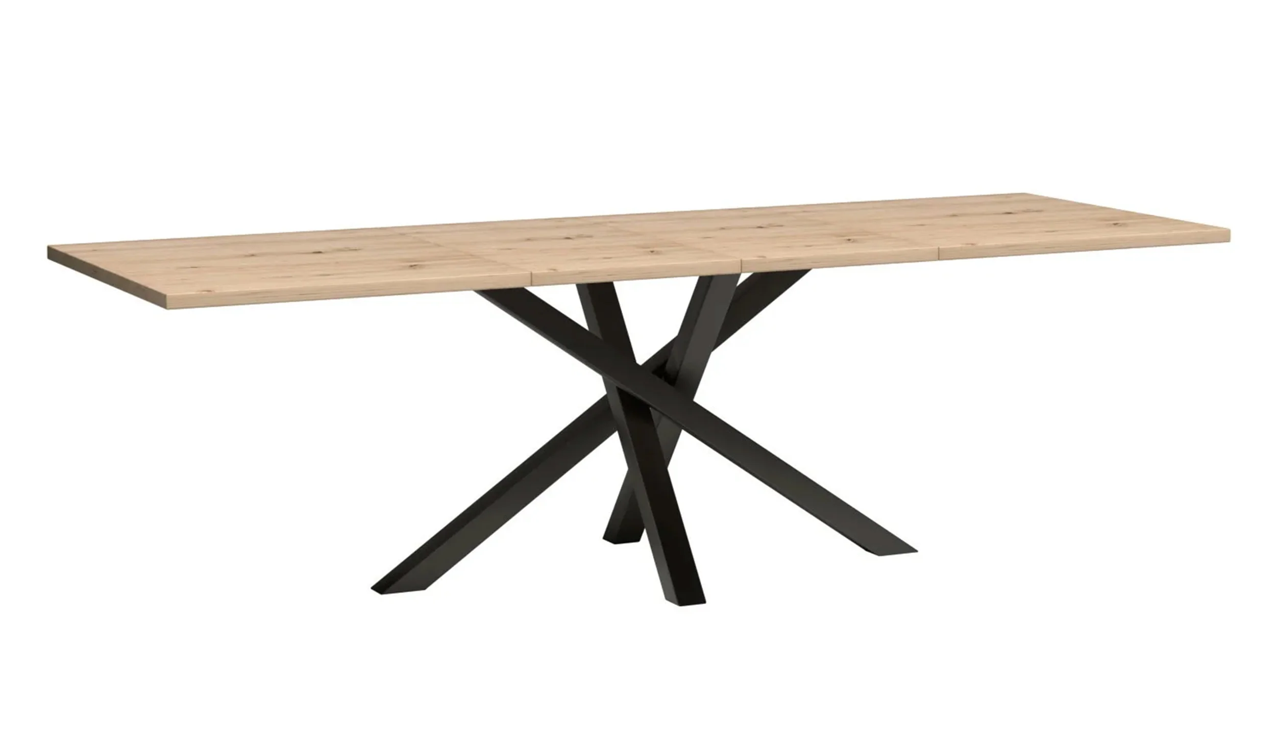 Stół rozkładany do jadalni Cali 160-260x90 cm dąb artisan na czarnych nogach - Image 3