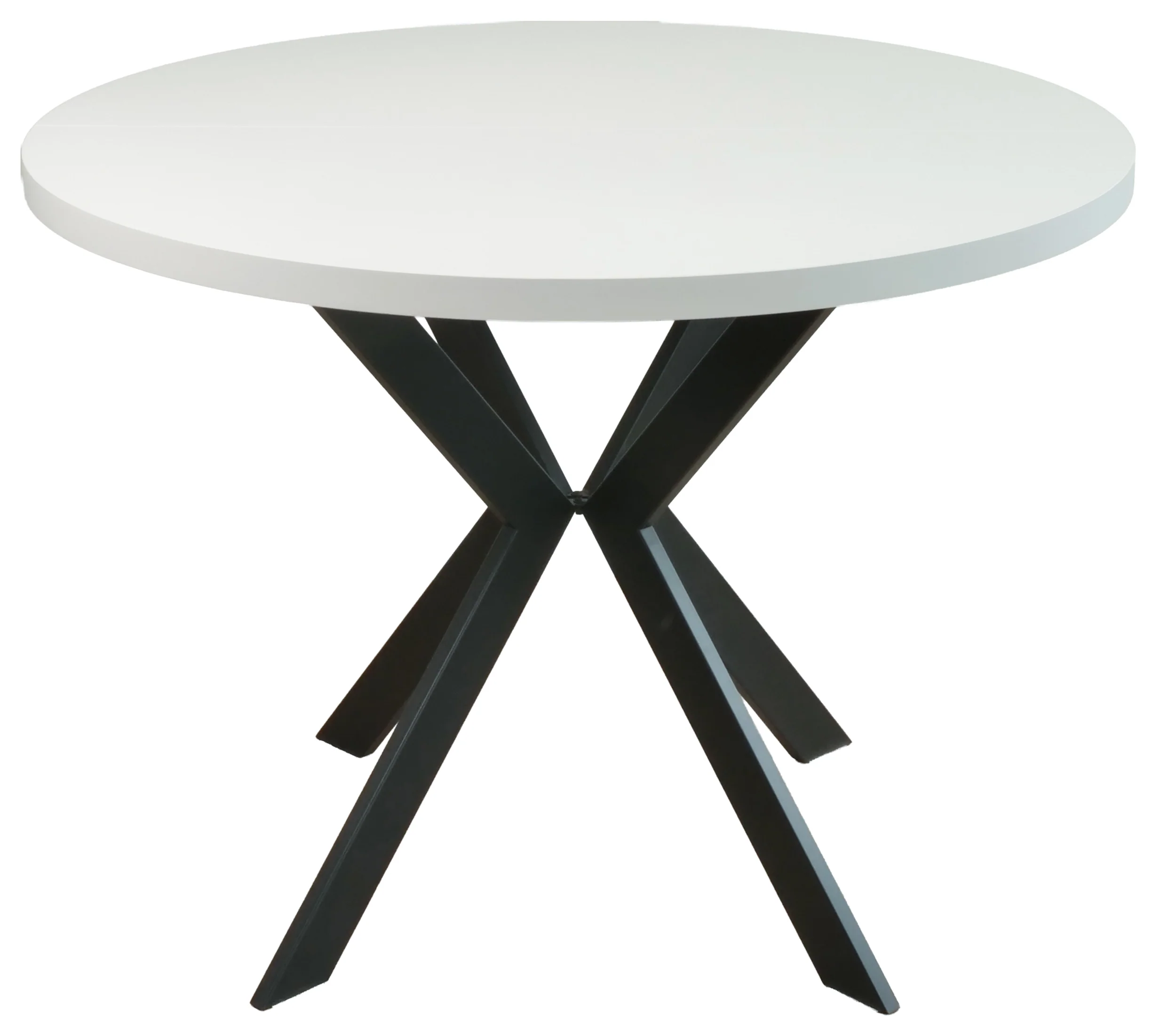 Stół rozkładany do jadalni Callions 100-180x100 cm kaszmir z czarnymi nogami