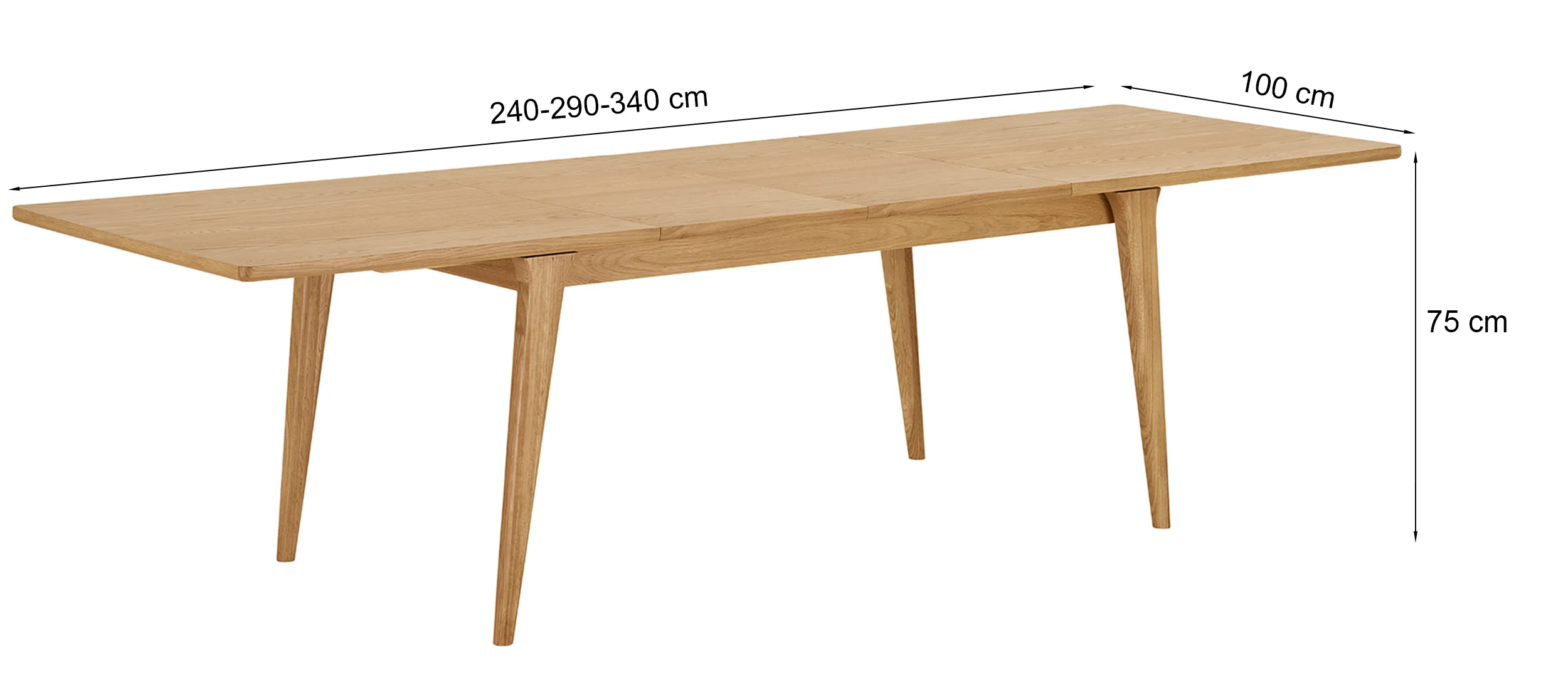 Stół rozkładany do jadalni Darwin 240-340x100 cm dąb naturalny - Image 9