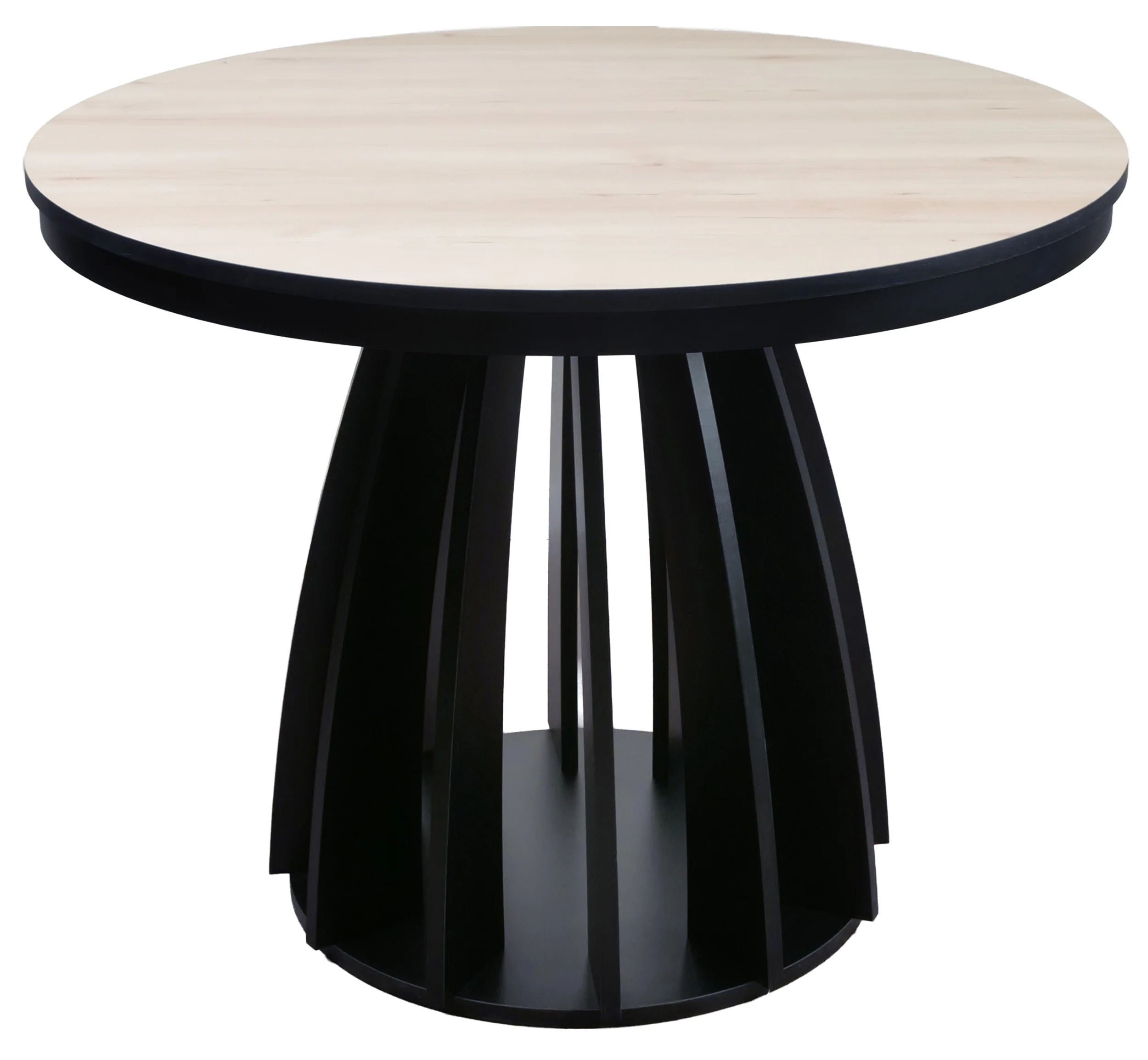 Stół rozkładany do jadalni Diciffy 100-140x100 cm Scandic beech z czarną podstawą
