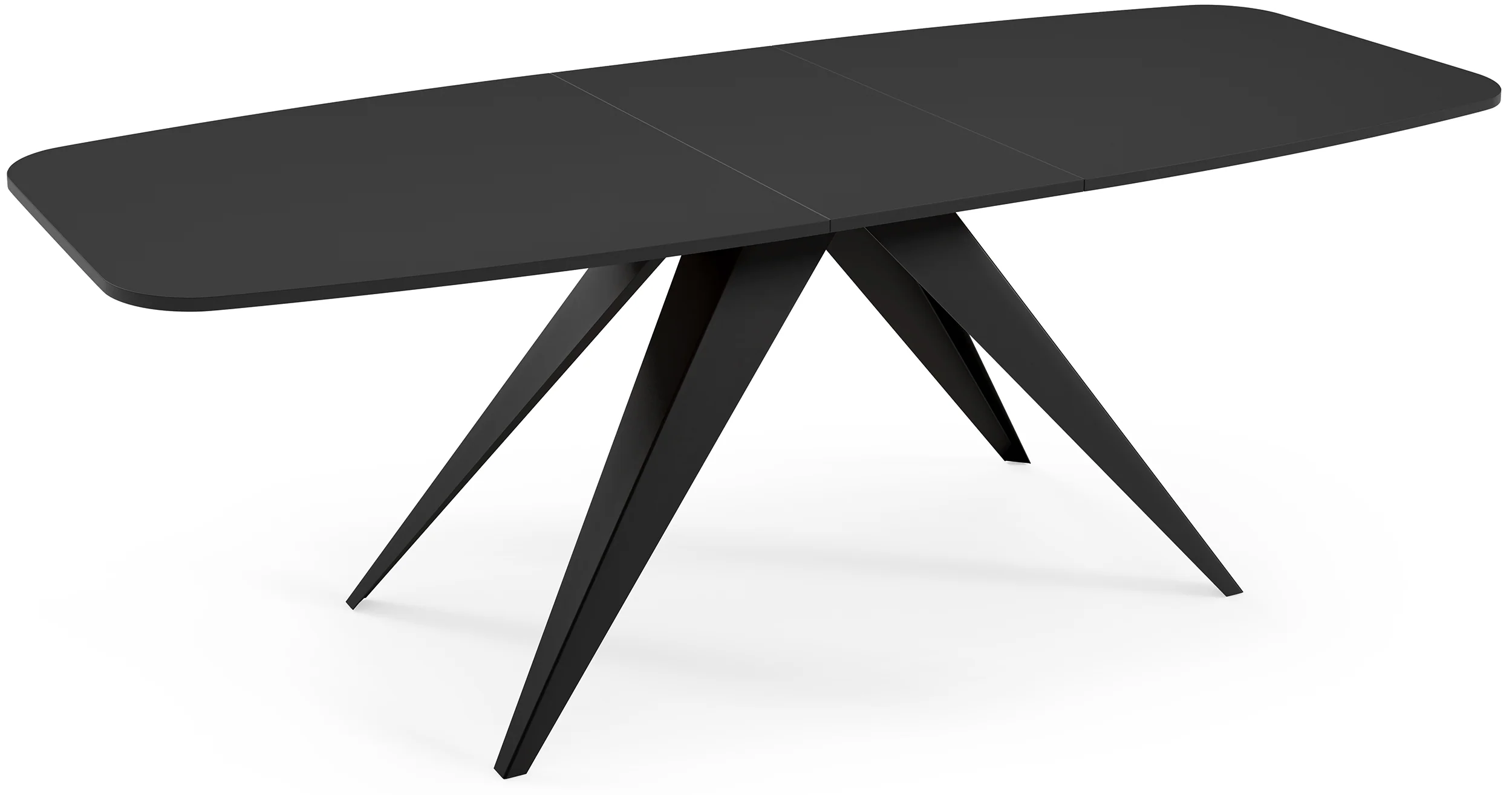 Stół rozkładany do jadalni Ferrory 180-218x90 cm Czarny Molet z czarnymi nogami - Image 4